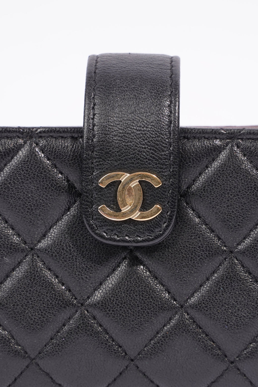 Chanel Zip Wallet Black Lambskin Leather