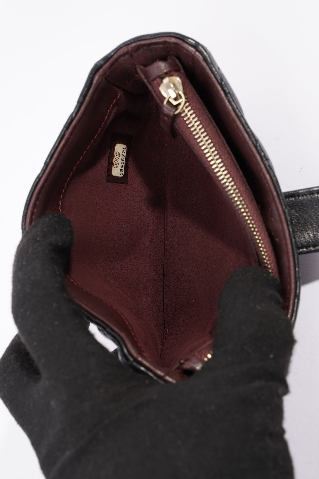 Chanel Zip Wallet Black Lambskin Leather