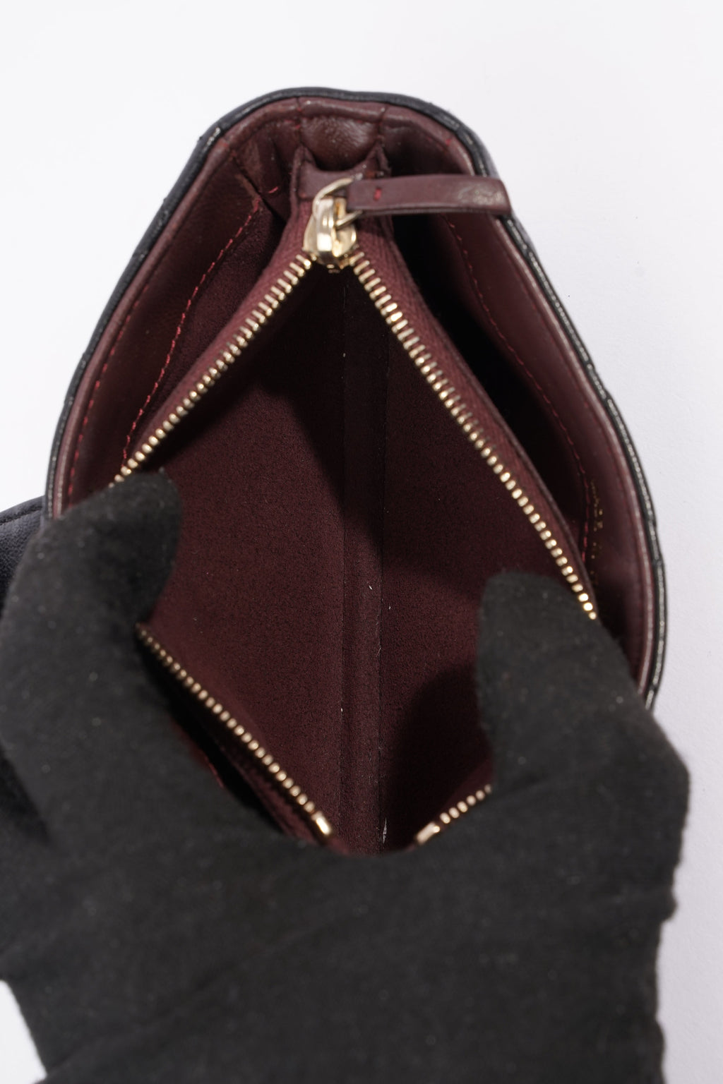 Chanel Zip Wallet Black Lambskin Leather