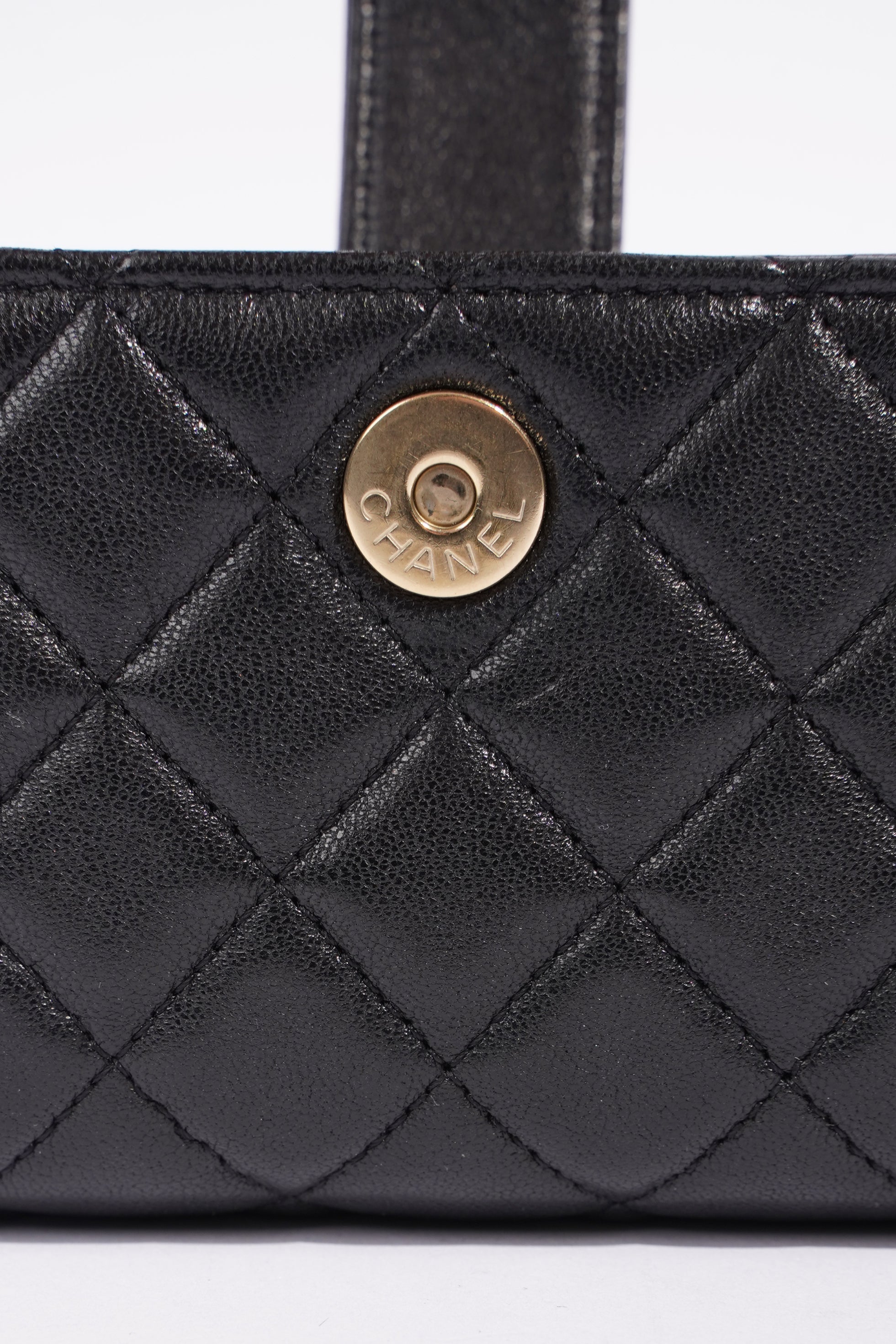 Chanel Zip Wallet Black Lambskin Leather