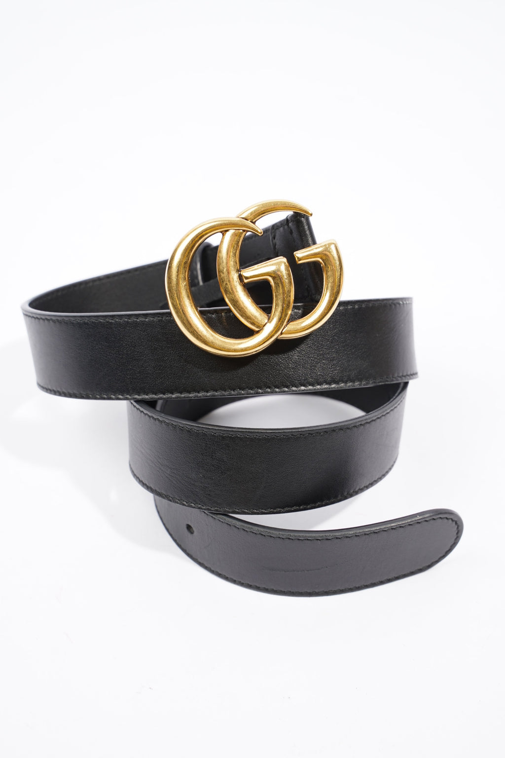 Gucci Marmont Belt Black / Gold Leather 85cm 34"