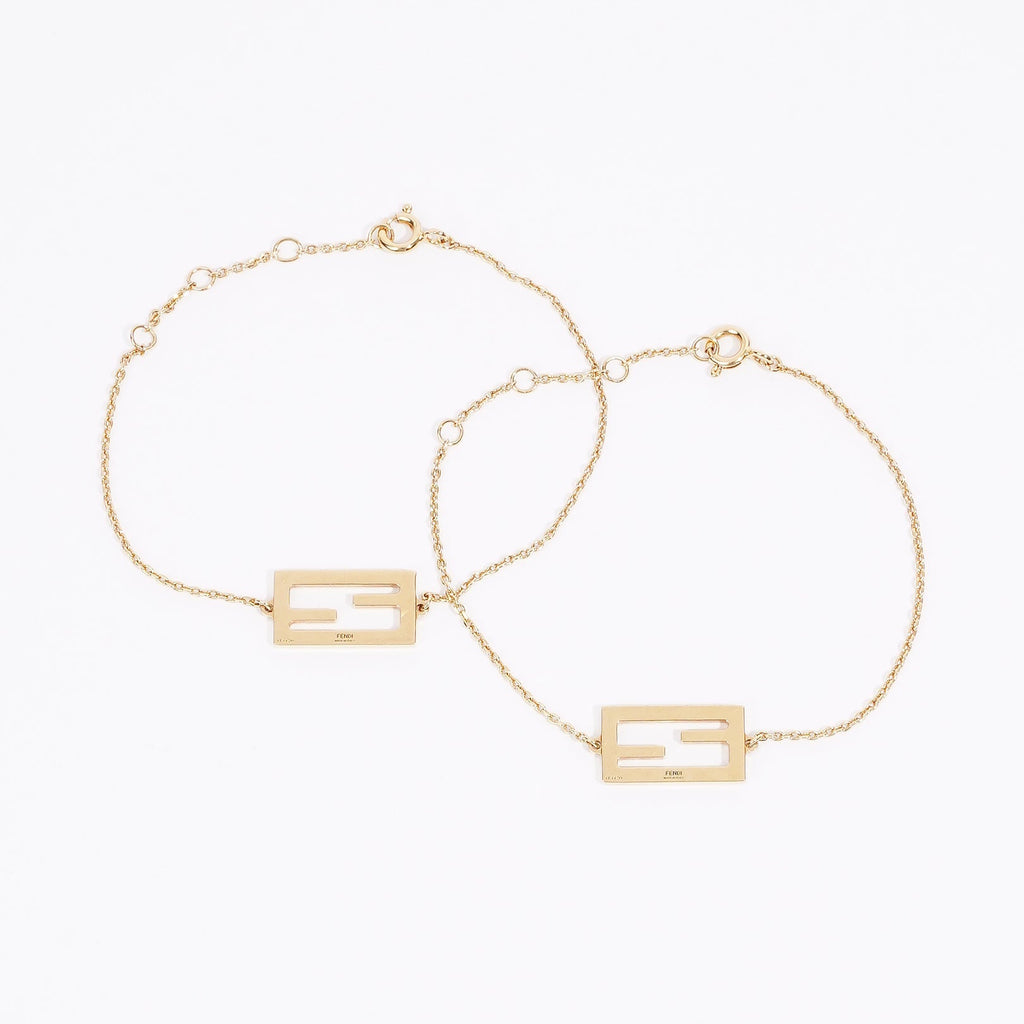Fendi F Is Fendi Double Bracelet Gold Gold Plated