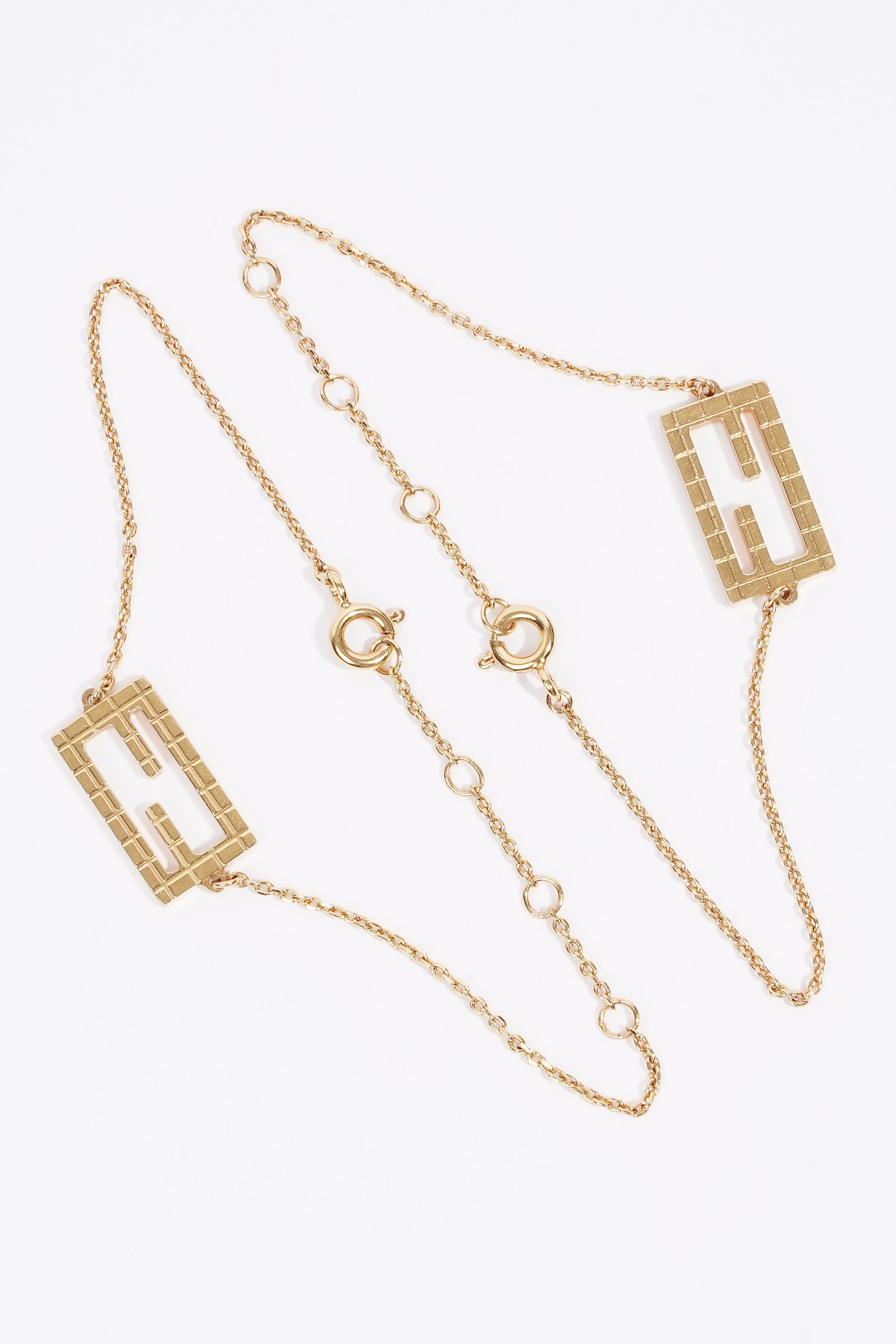 Fendi F Is Fendi Double Bracelet Gold Gold Plated