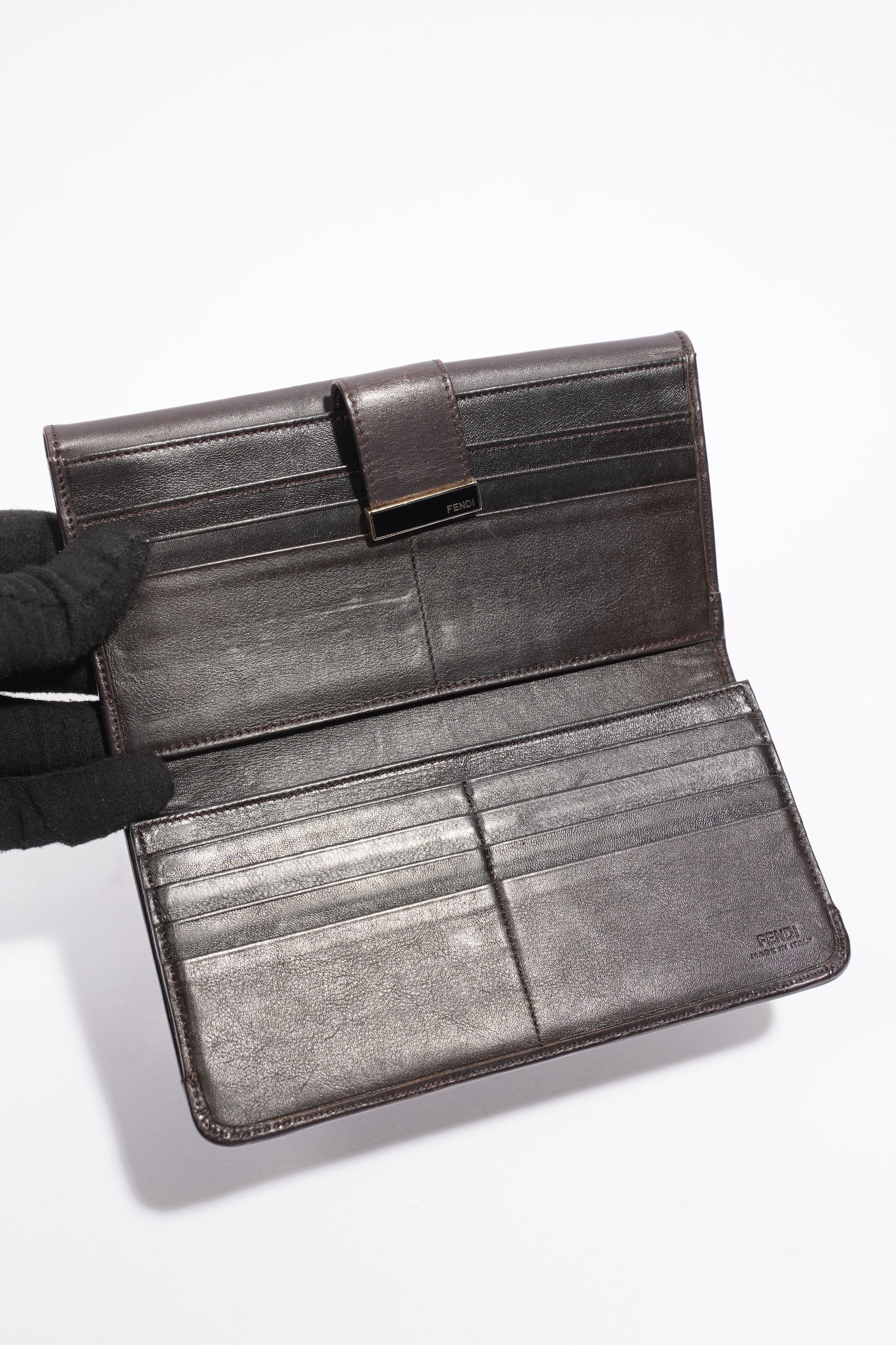 Fendi Long Wallet Brown Canvas