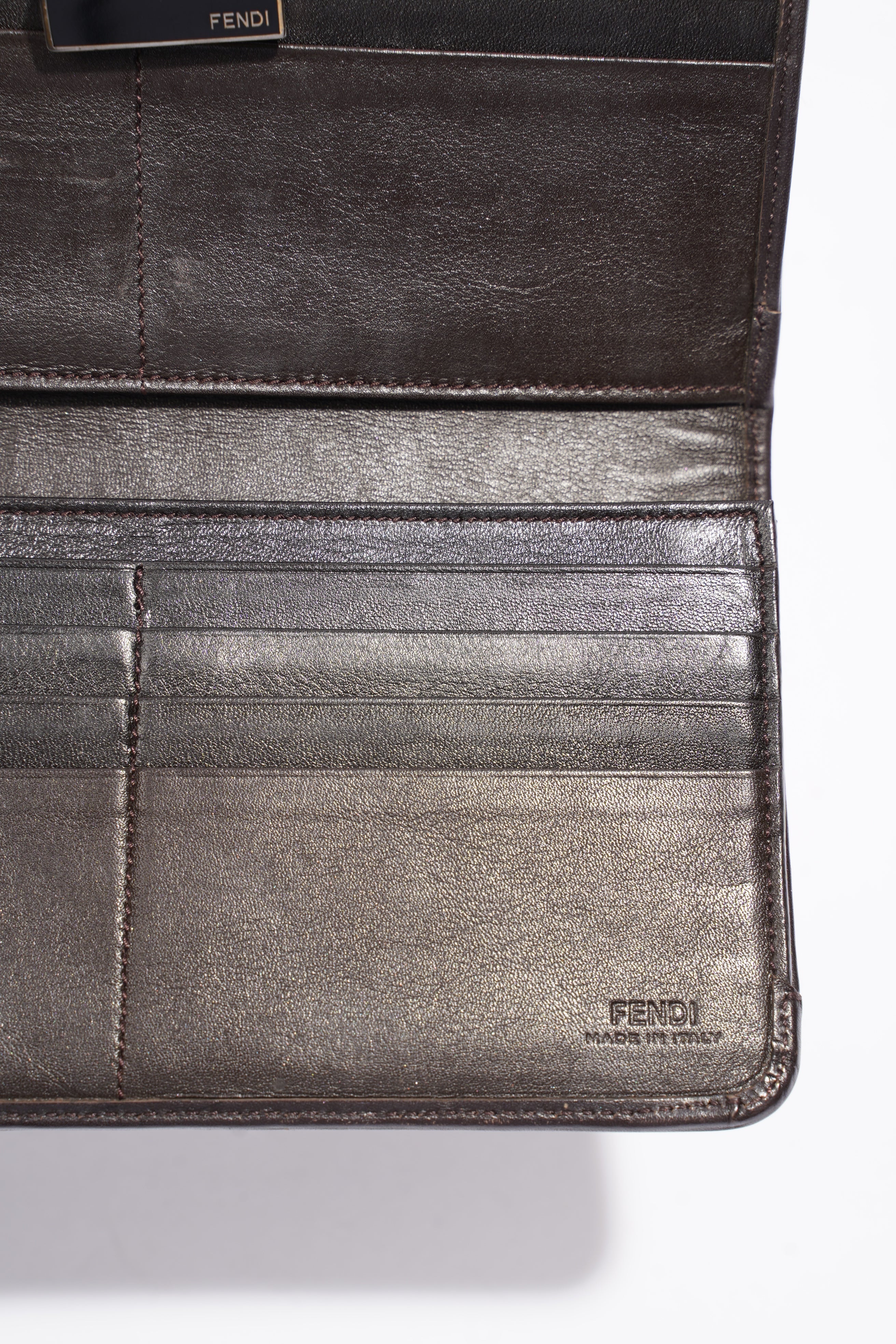 Fendi Long Wallet Brown Canvas