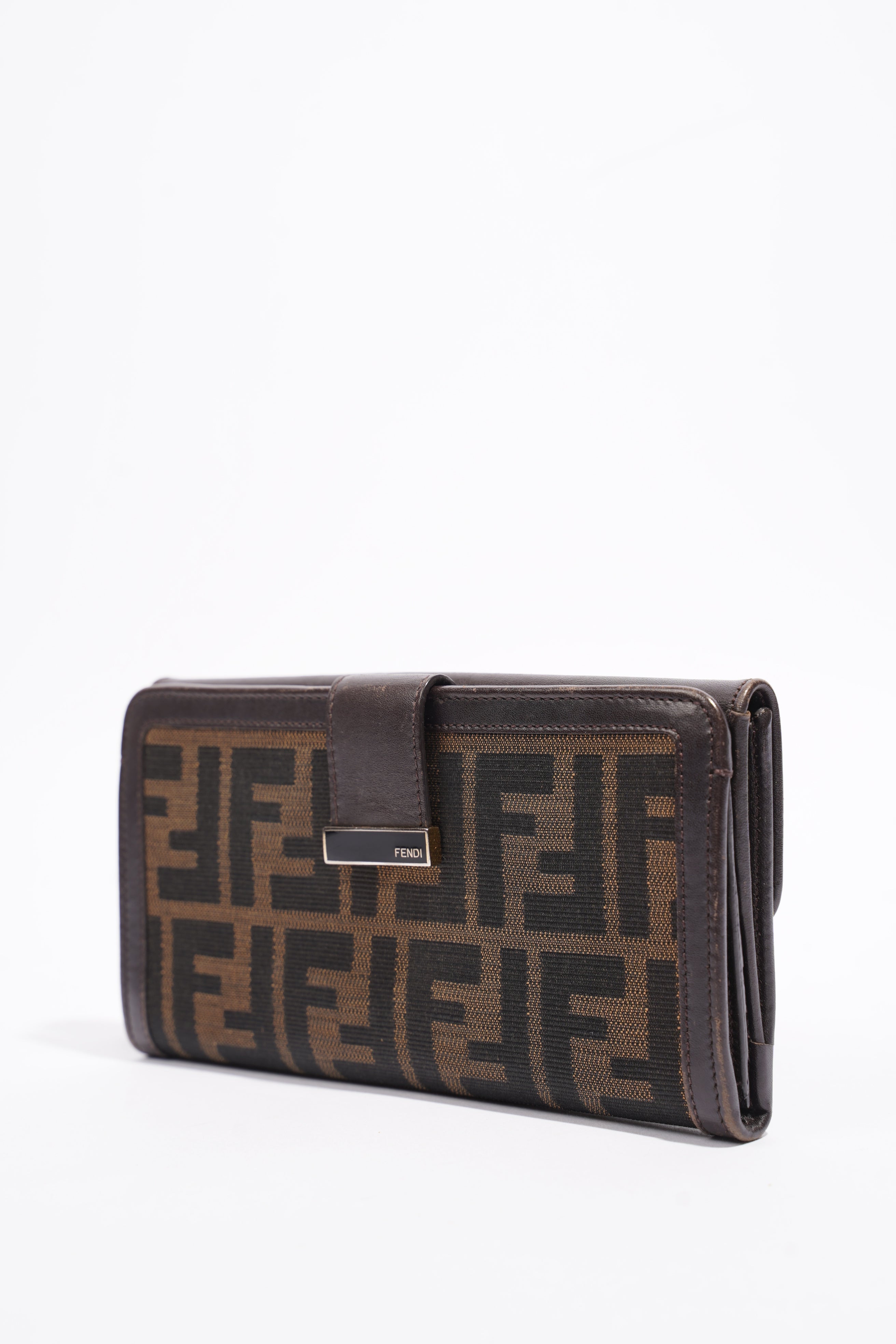 Fendi Long Wallet Brown Canvas