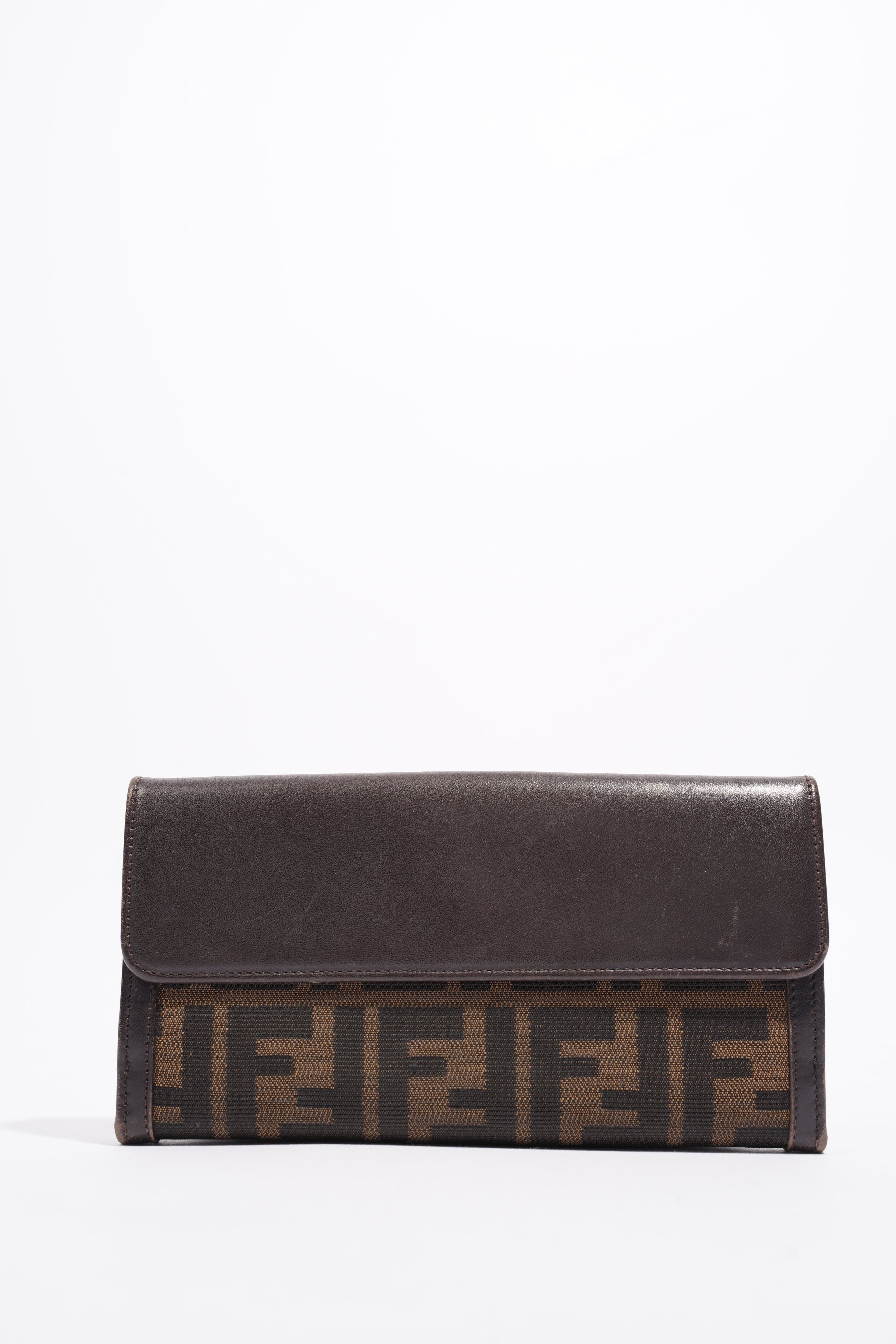 Fendi Long Wallet Brown Canvas