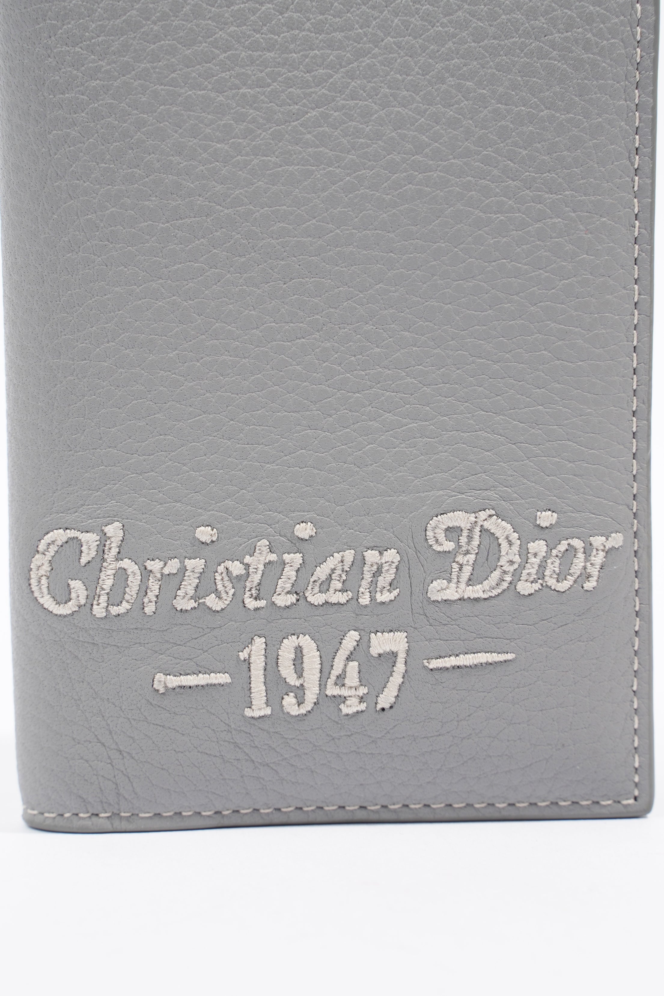 Christian Dior Pocket Organiser Grey Leather