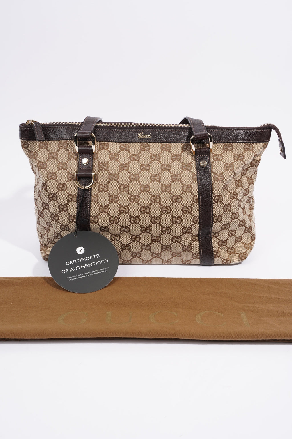 Gucci Abbey GG Tote GG Supreme / Brown Leather Canvas