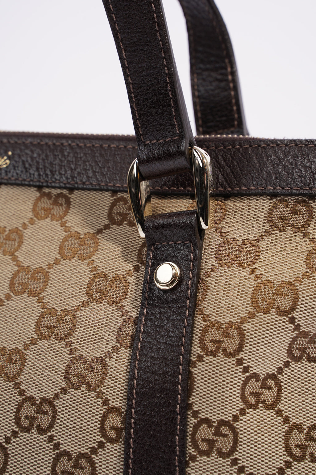 Gucci Abbey GG Tote GG Supreme / Brown Leather Canvas