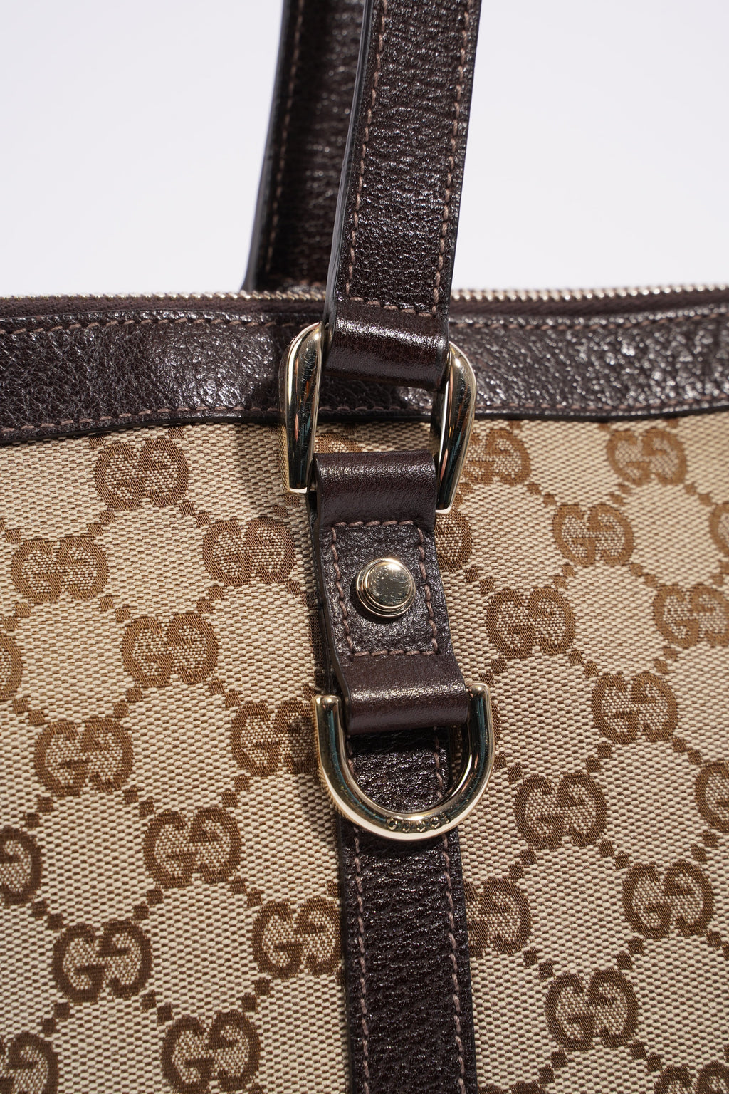 Gucci Abbey GG Tote GG Supreme / Brown Leather Canvas
