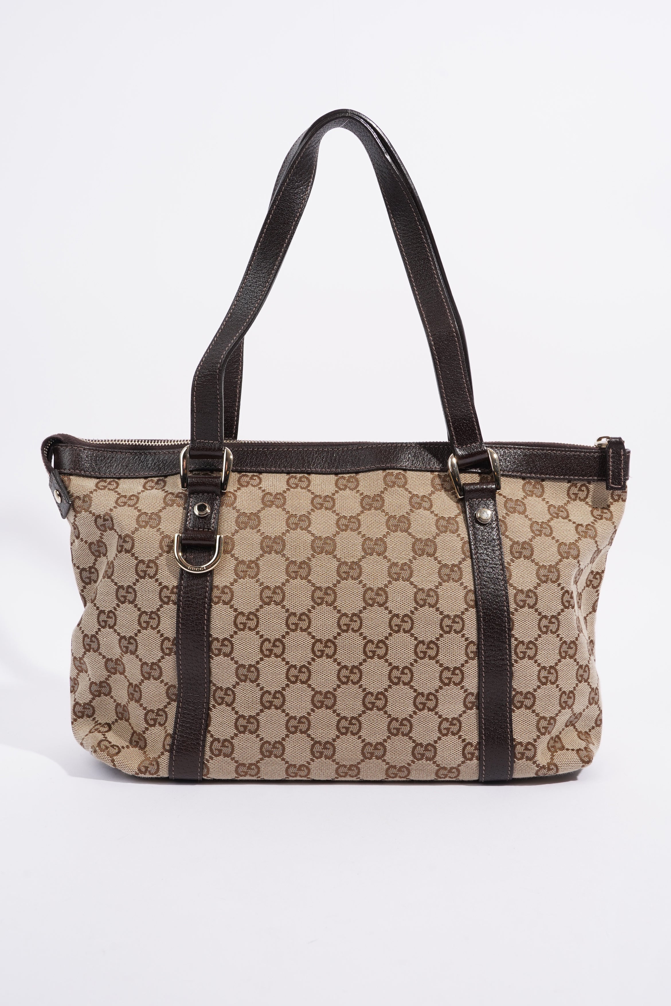 Gucci Abbey GG Tote GG Supreme / Brown Leather Canvas