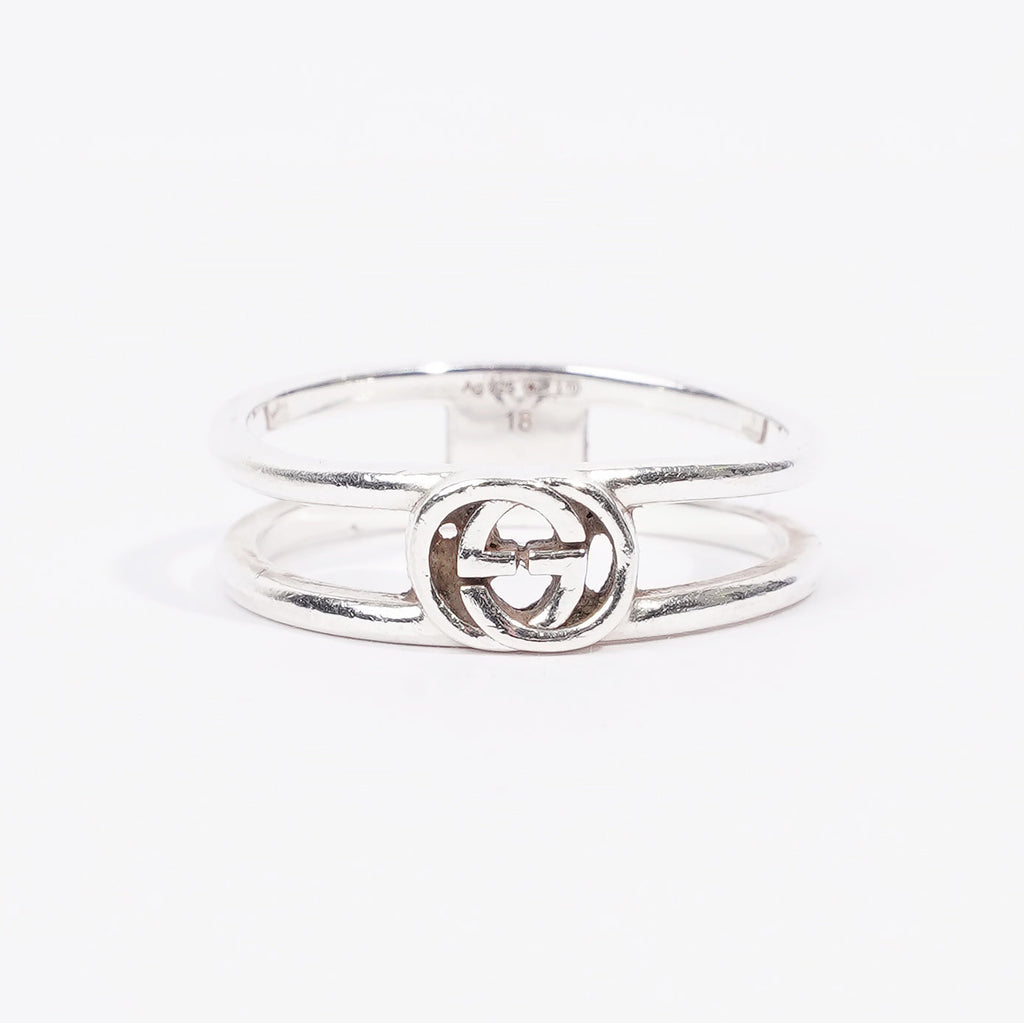Gucci Interlocking G Thin Open Band Silver Silver Sterling 18