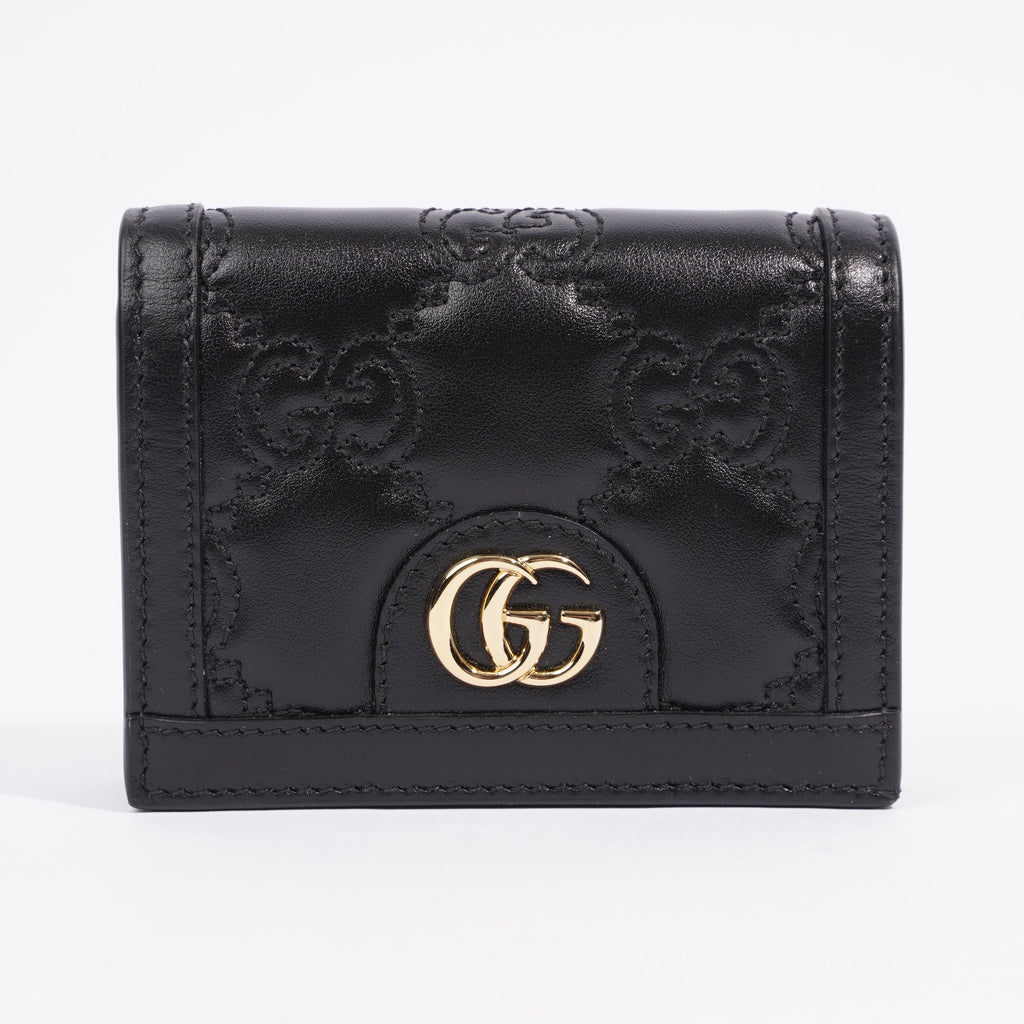 Gucci GG Matelasse Card Case Black Matelasse Leather