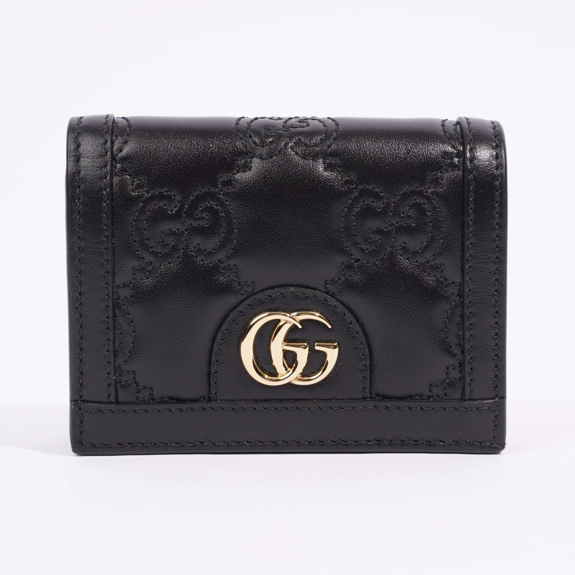 Gucci GG Matelasse Card Case Black Matelasse Leather