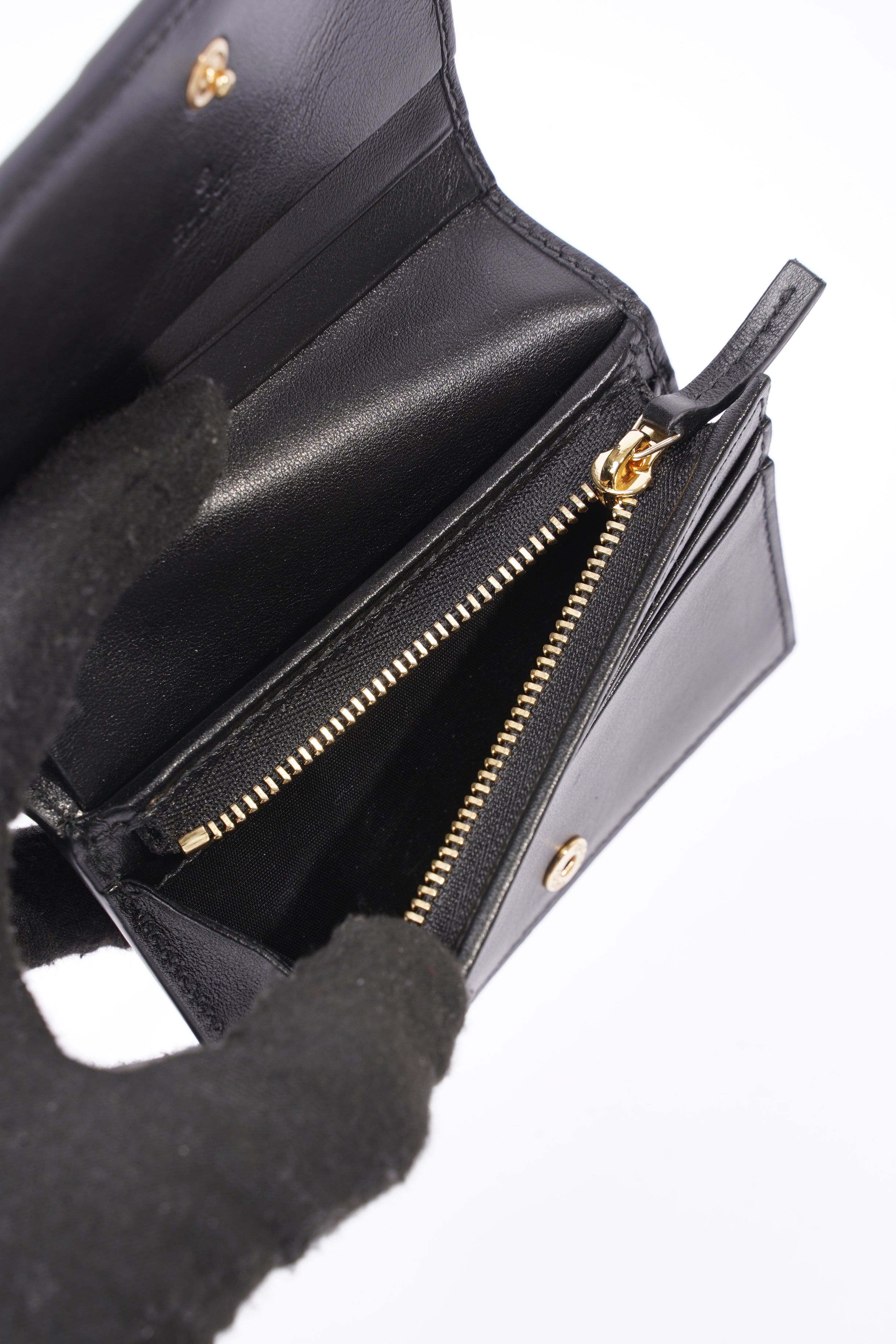 Gucci GG Matelasse Card Case Black Matelasse Leather
