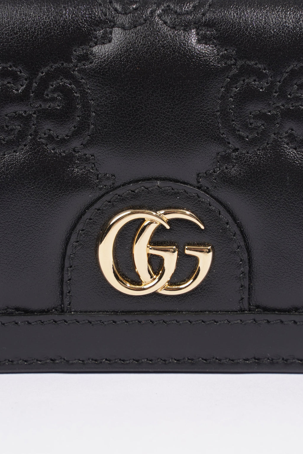 Gucci GG Matelasse Card Case Black Matelasse Leather
