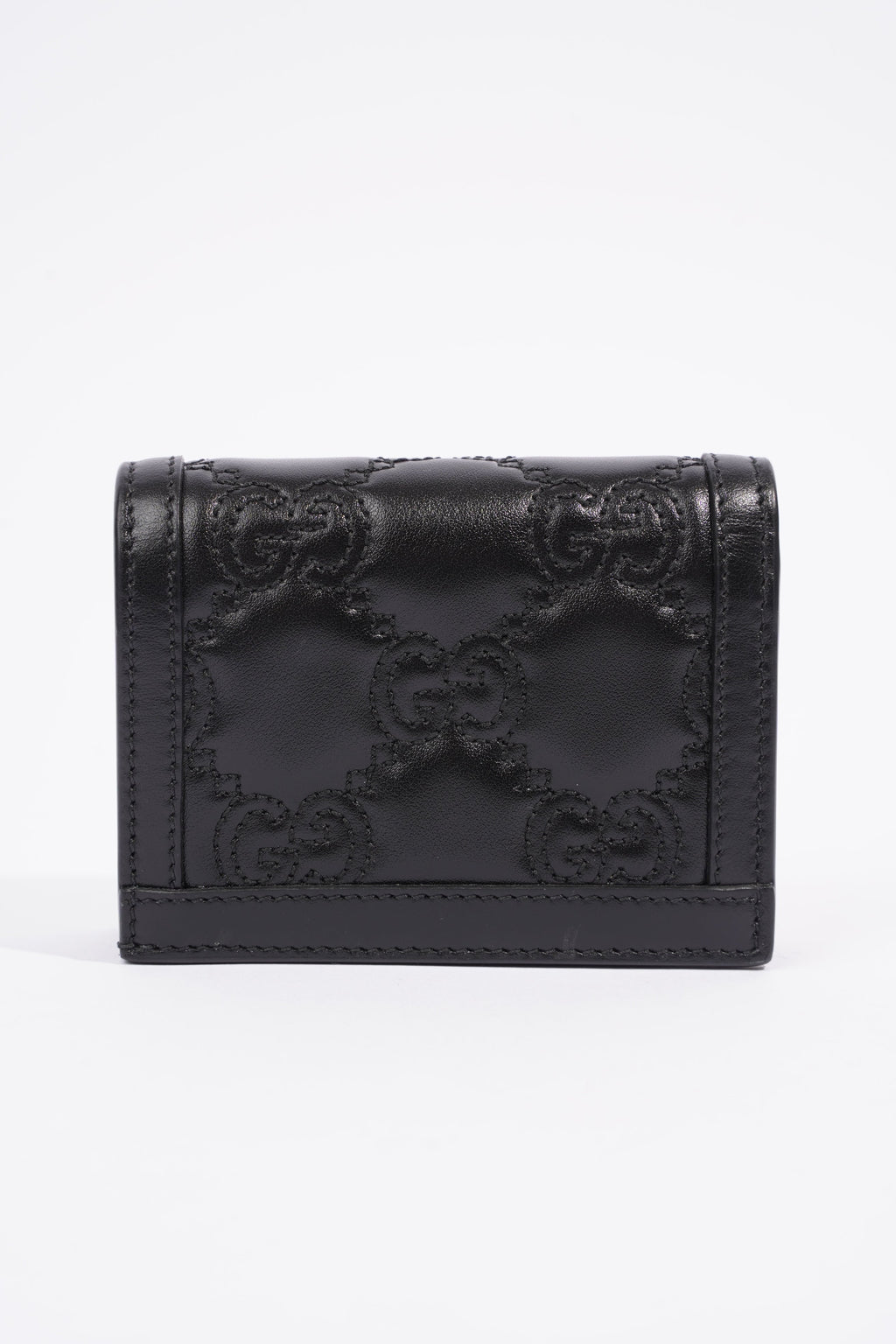 Gucci GG Matelasse Card Case Black Matelasse Leather