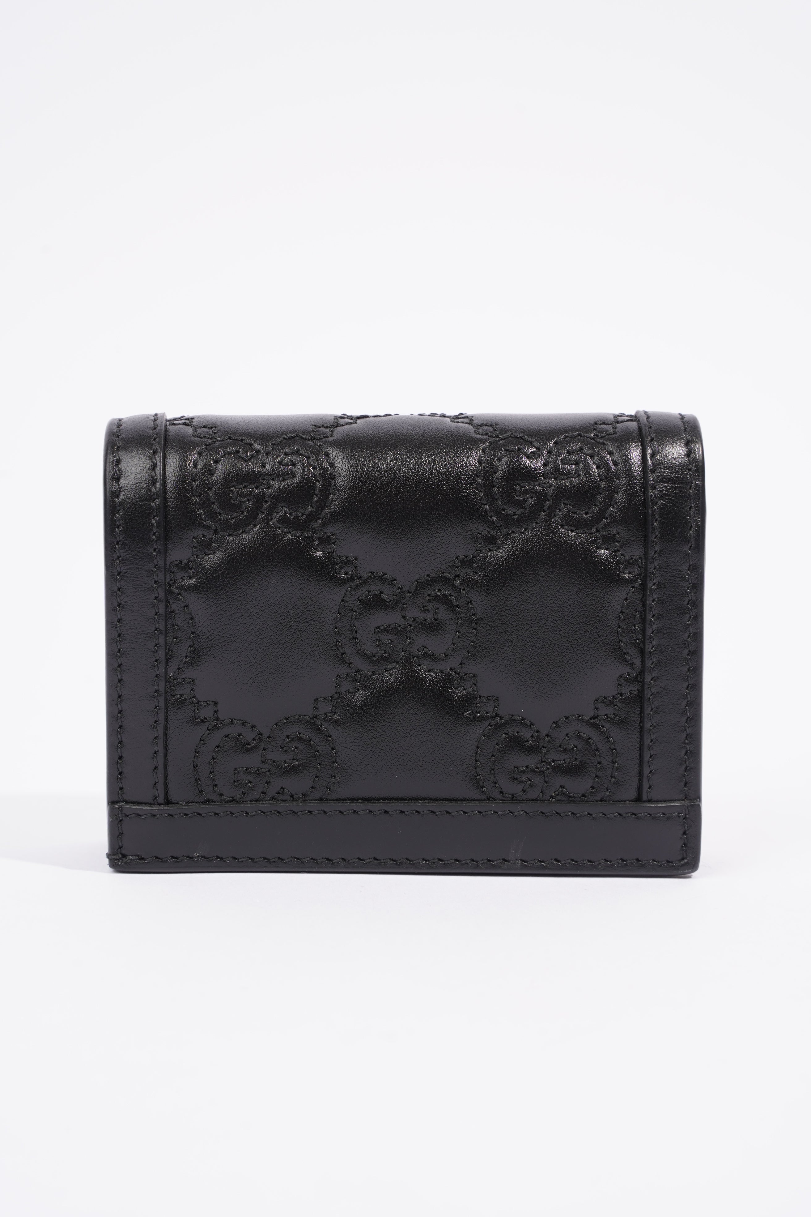 Gucci GG Matelasse Card Case Black Matelasse Leather