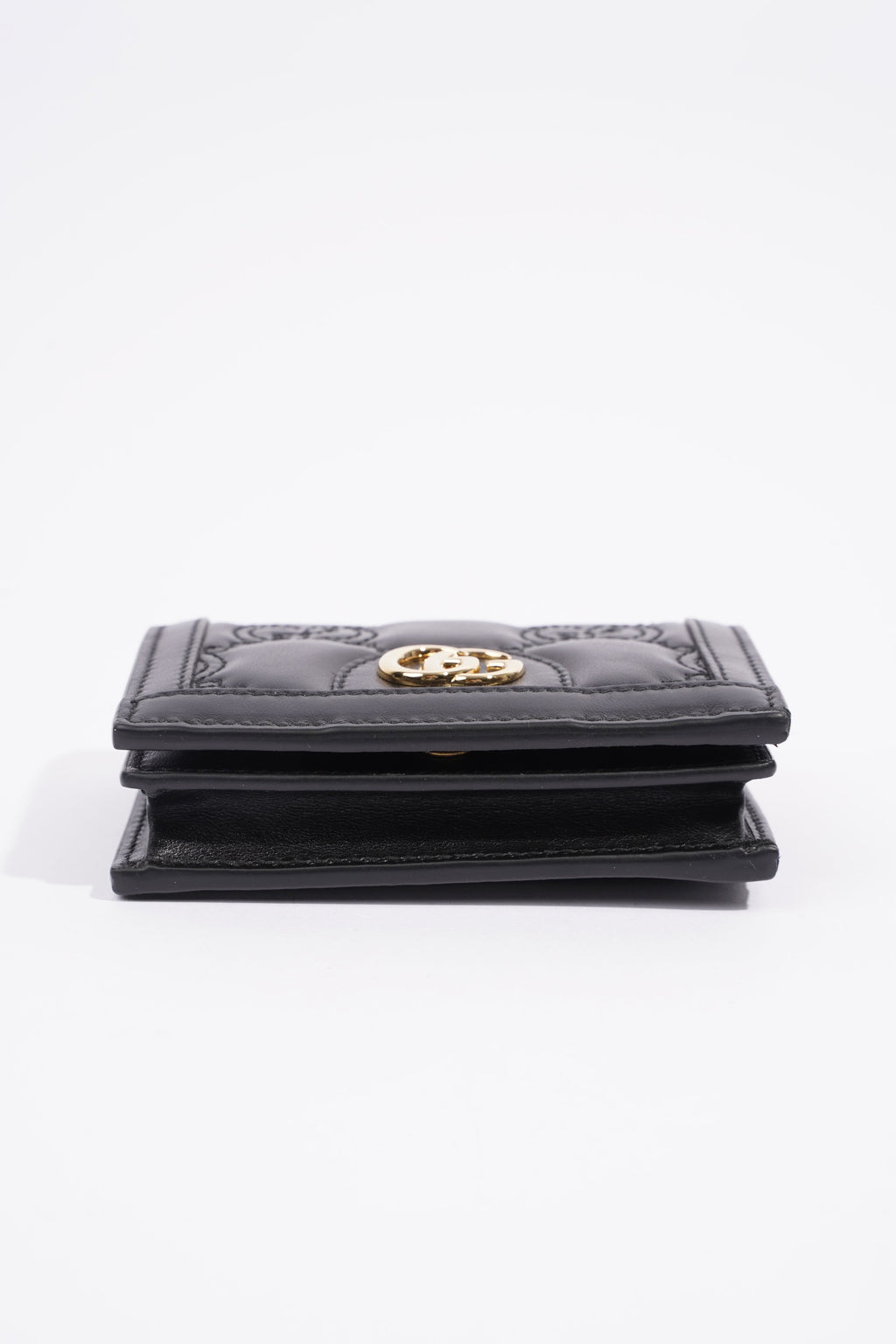 Gucci GG Matelasse Card Case Black Matelasse Leather