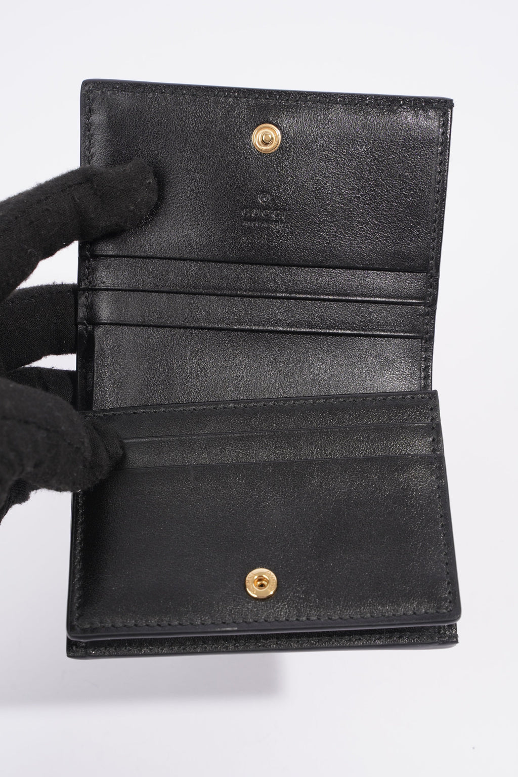Gucci GG Matelasse Card Case Black Matelasse Leather