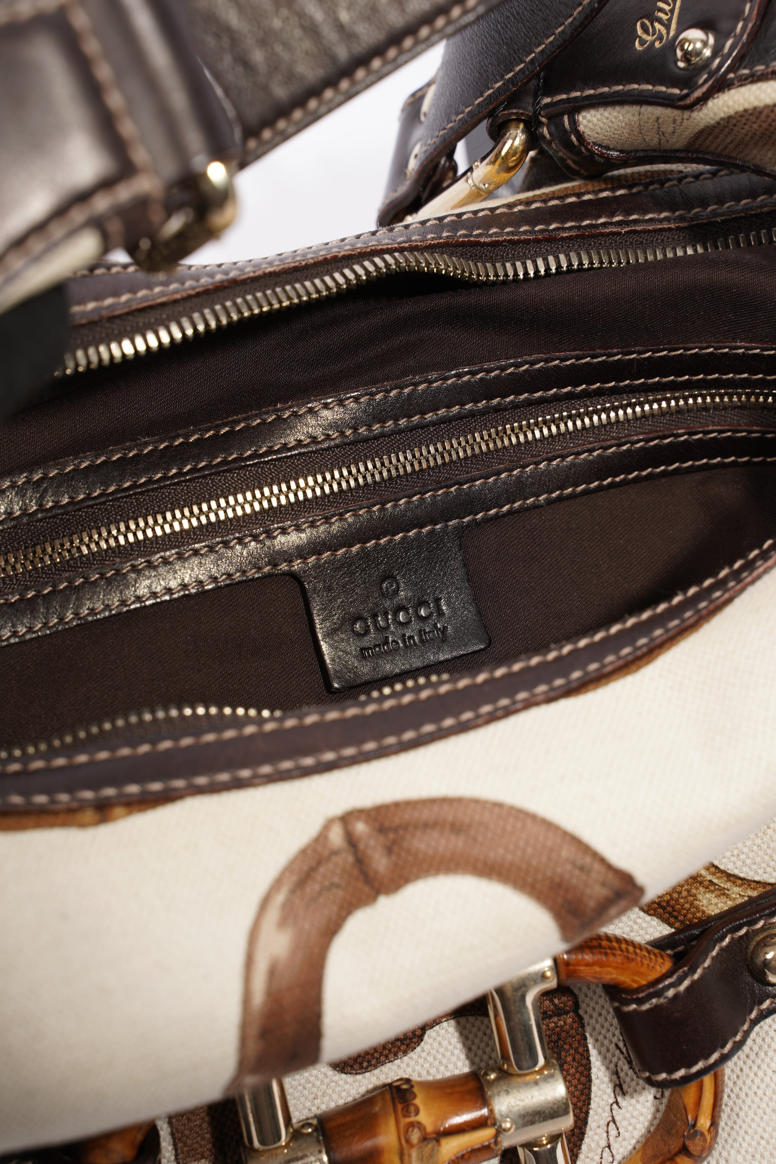 Gucci Horsebit Amalfi Cream / Brown Canvas