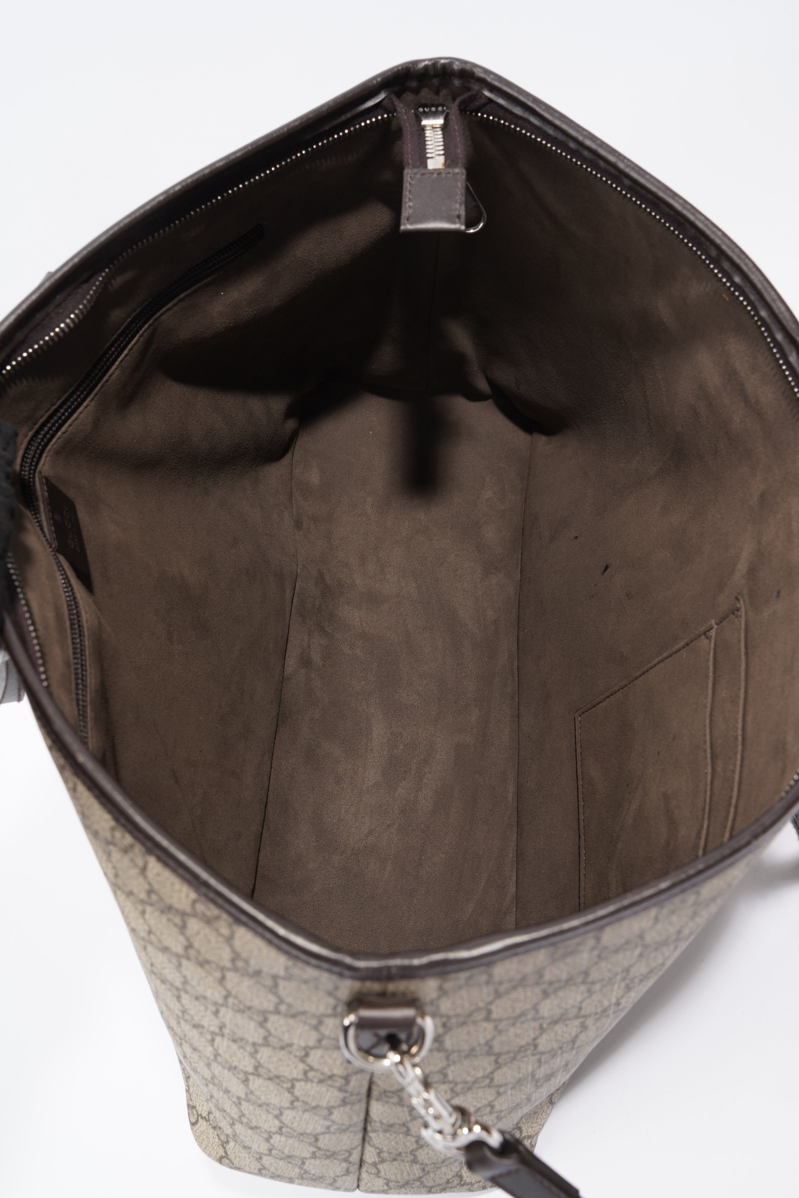 Gucci GG Zip Tote Beige And Ebony GG Supreme Coated Canvas Medium
