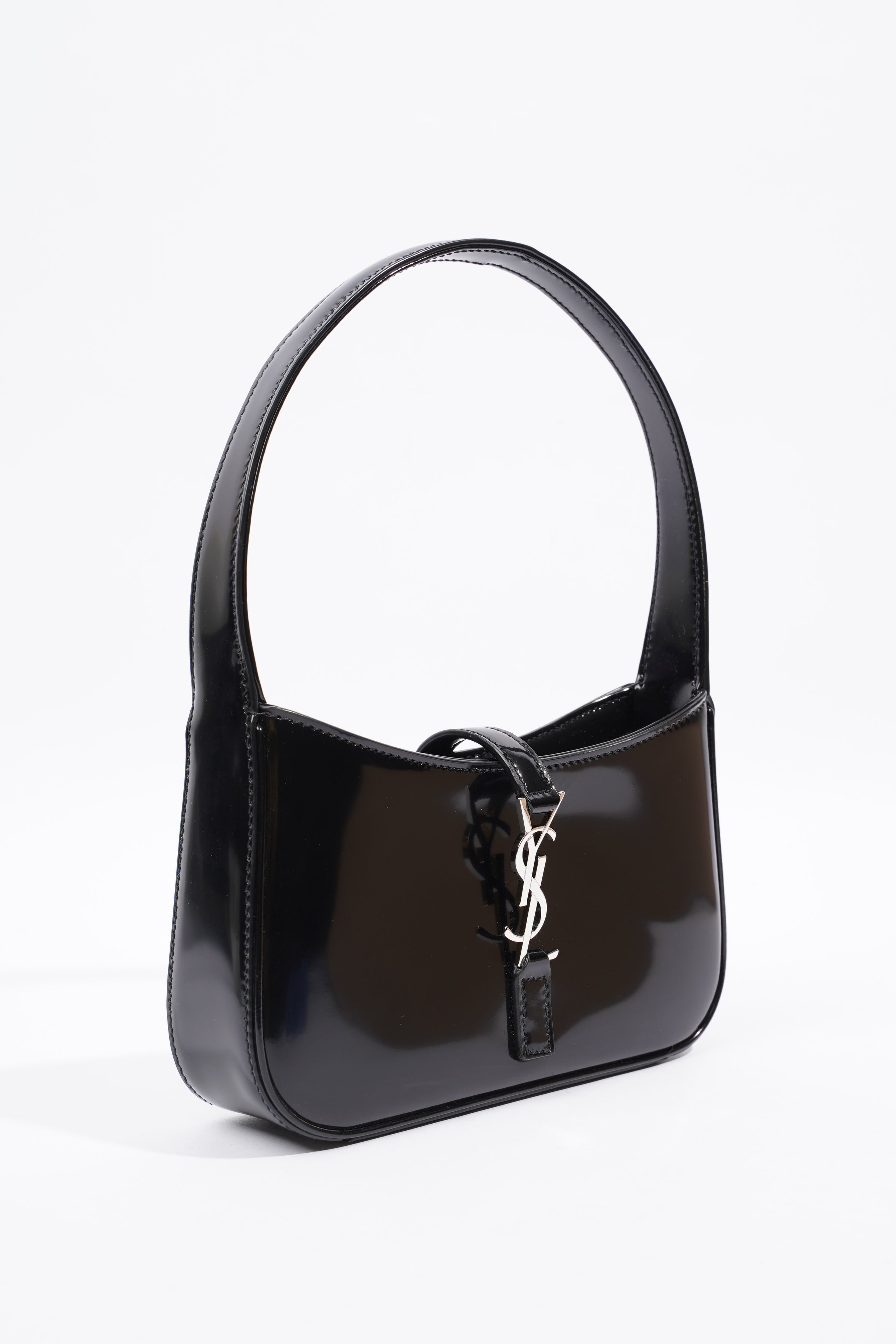 Saint Laurent Mini Le 5 A 7 Black Patent Leather