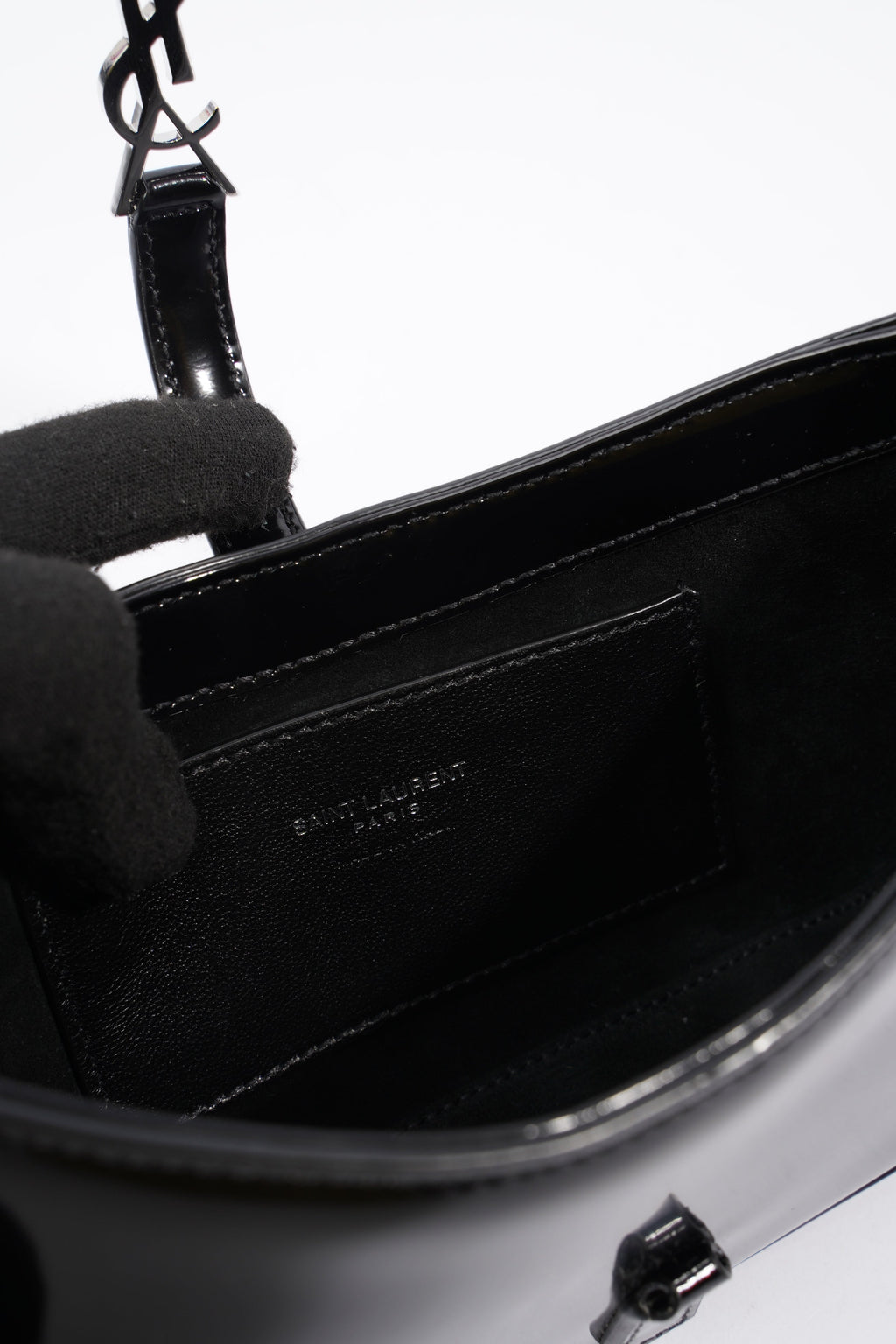 Saint Laurent Mini Le 5 A 7 Black Patent Leather