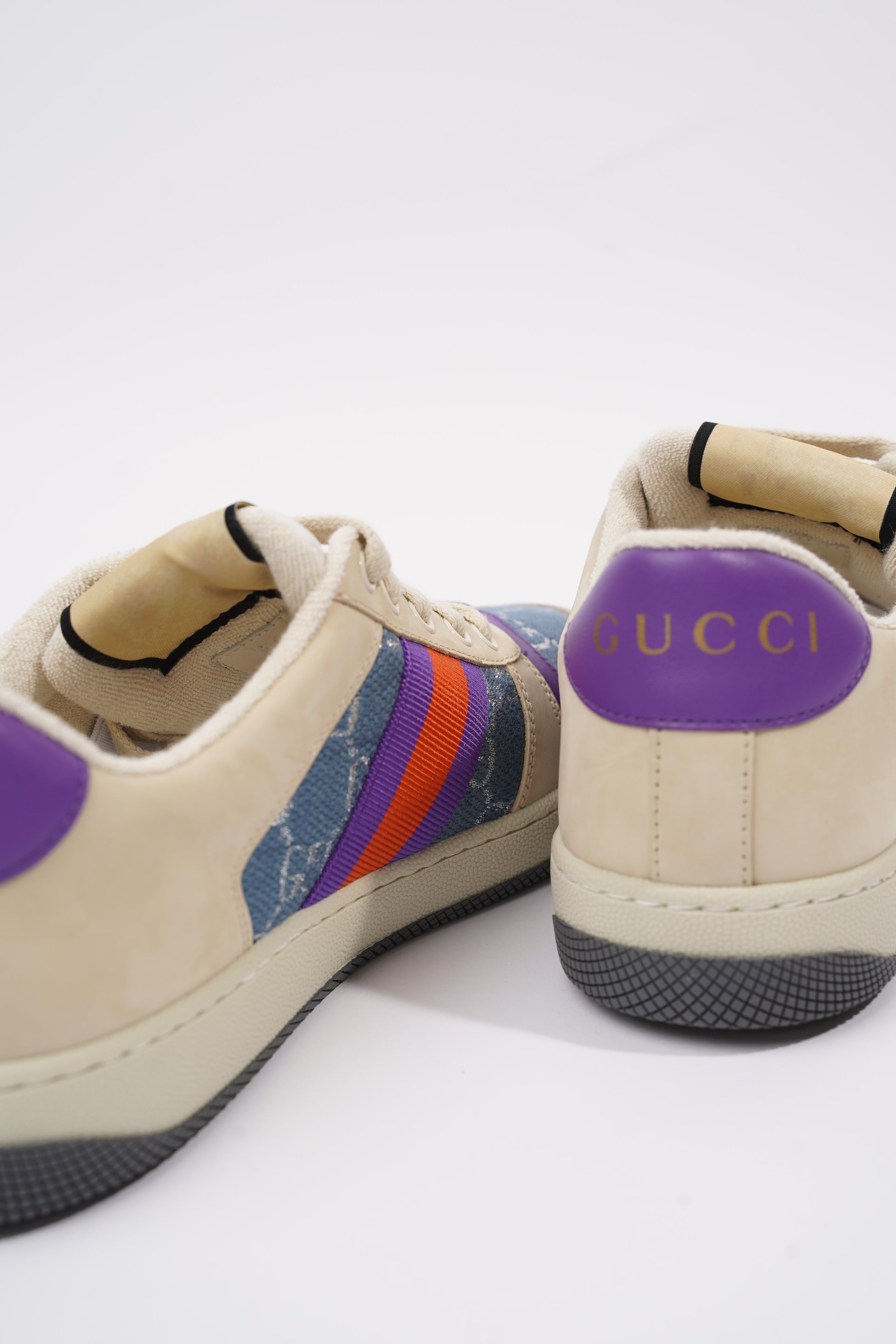 Gucci Screener Beige / Blue / Purple Mesh EU 39 UK 6