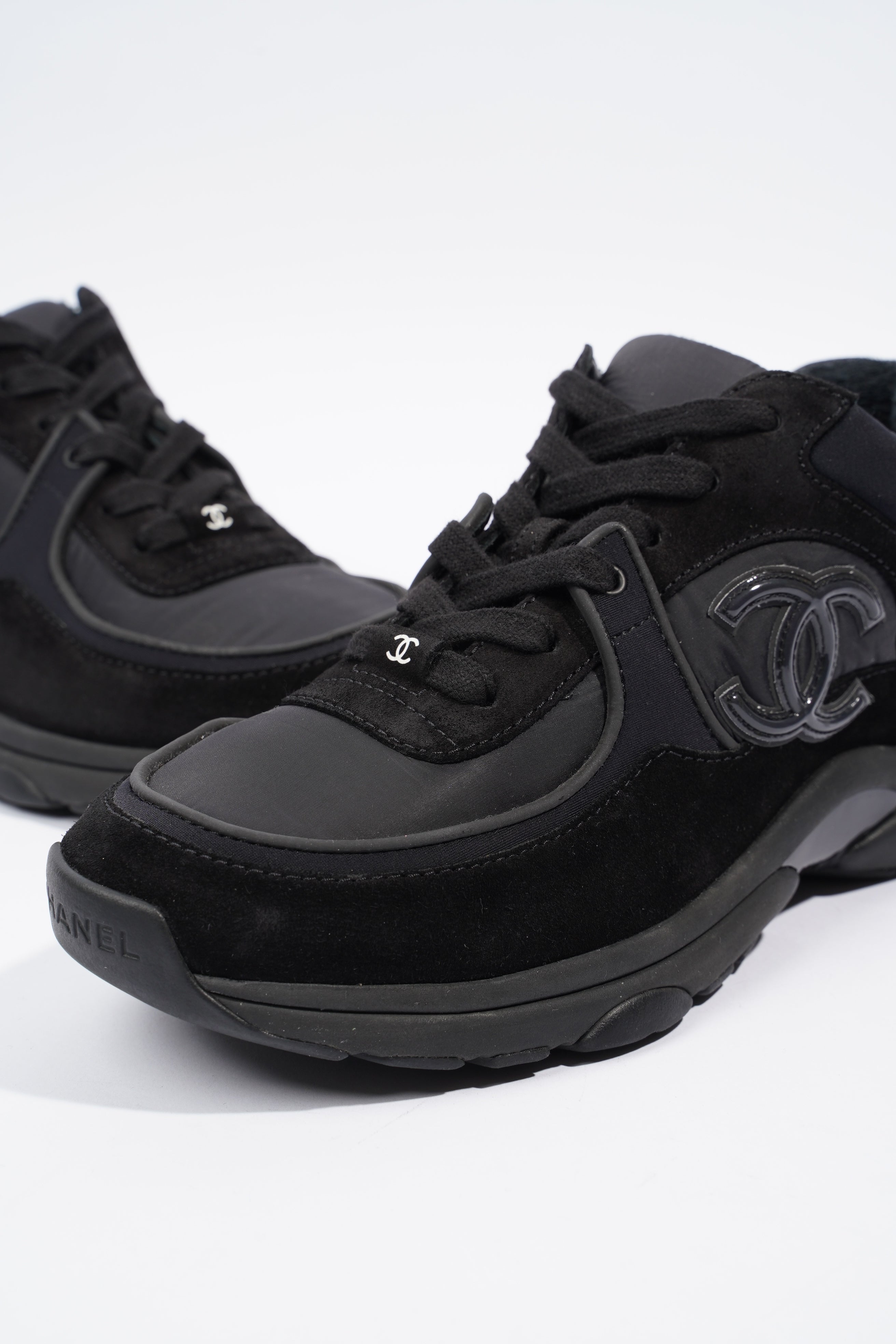 Chanel CC Logo Sneaker Black Re Nylon EU 38 UK 5