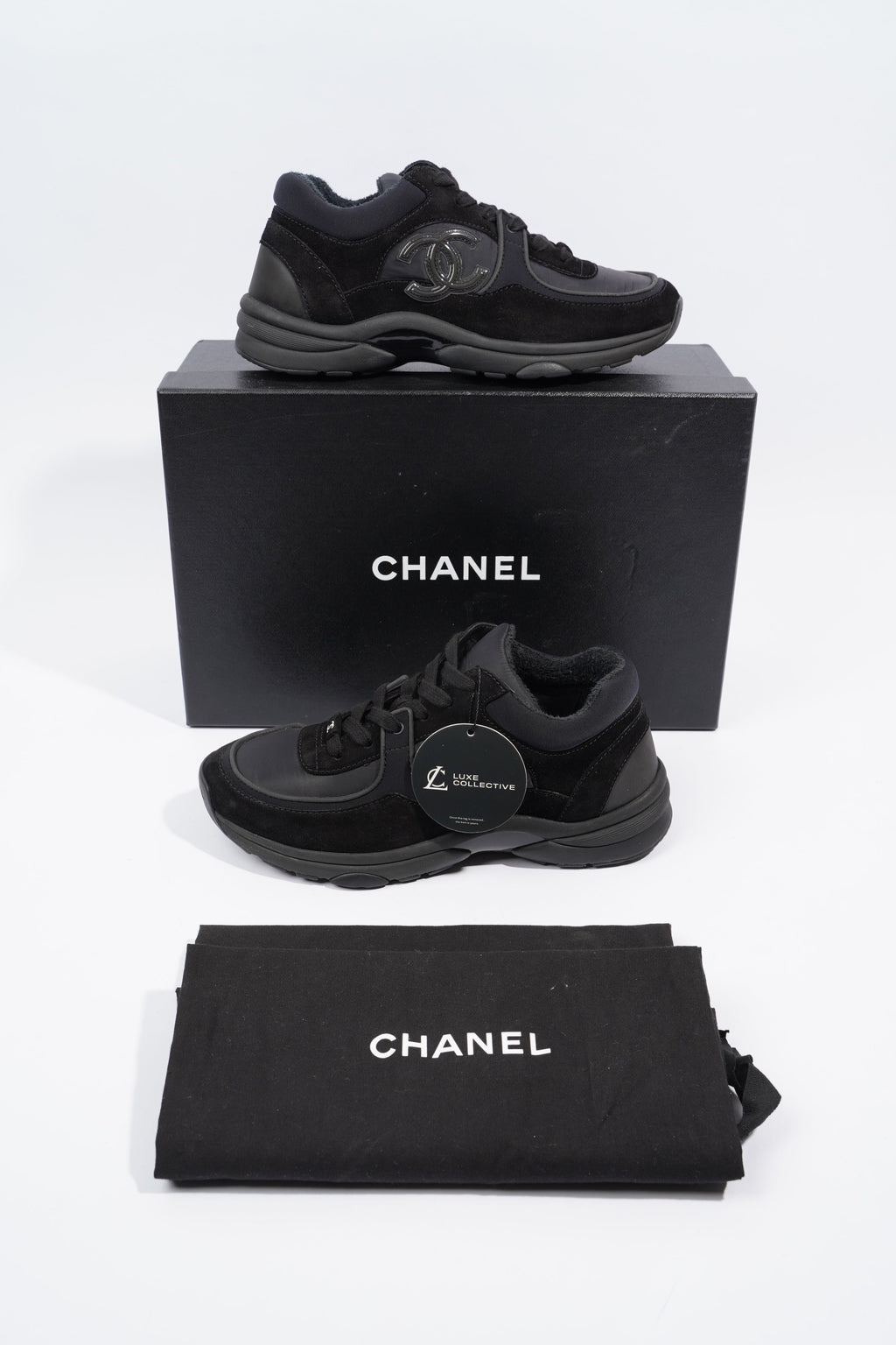 Chanel CC Logo Sneaker Black Re Nylon EU 38 UK 5