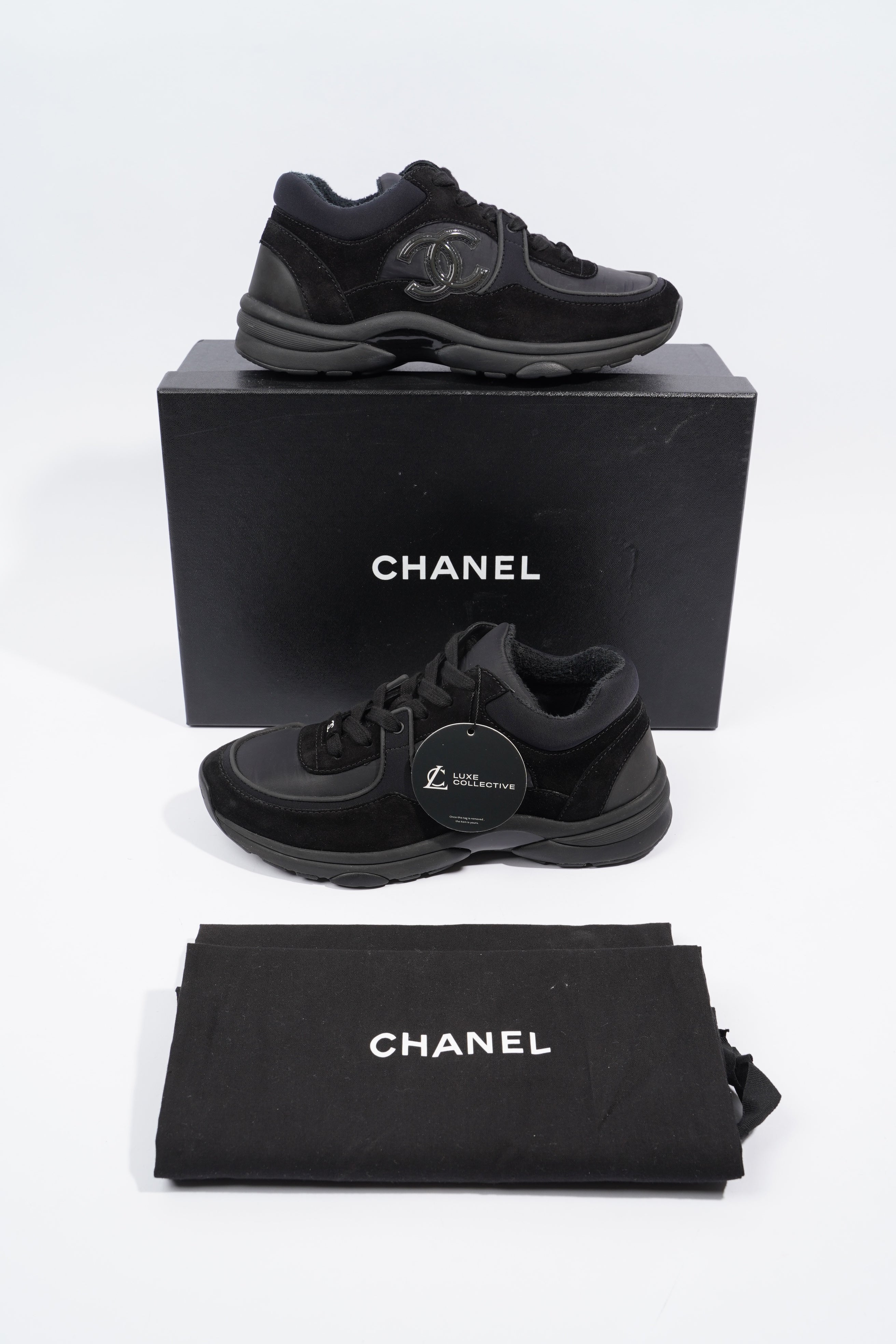 Chanel CC Logo Sneaker Black Re Nylon EU 38 UK 5