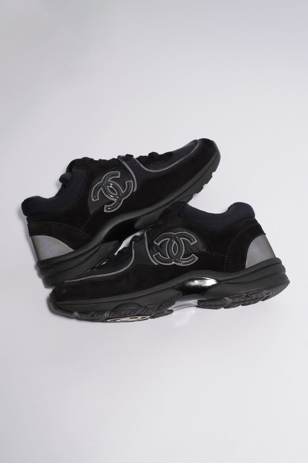 Chanel CC Logo Sneaker Black Re Nylon EU 38 UK 5