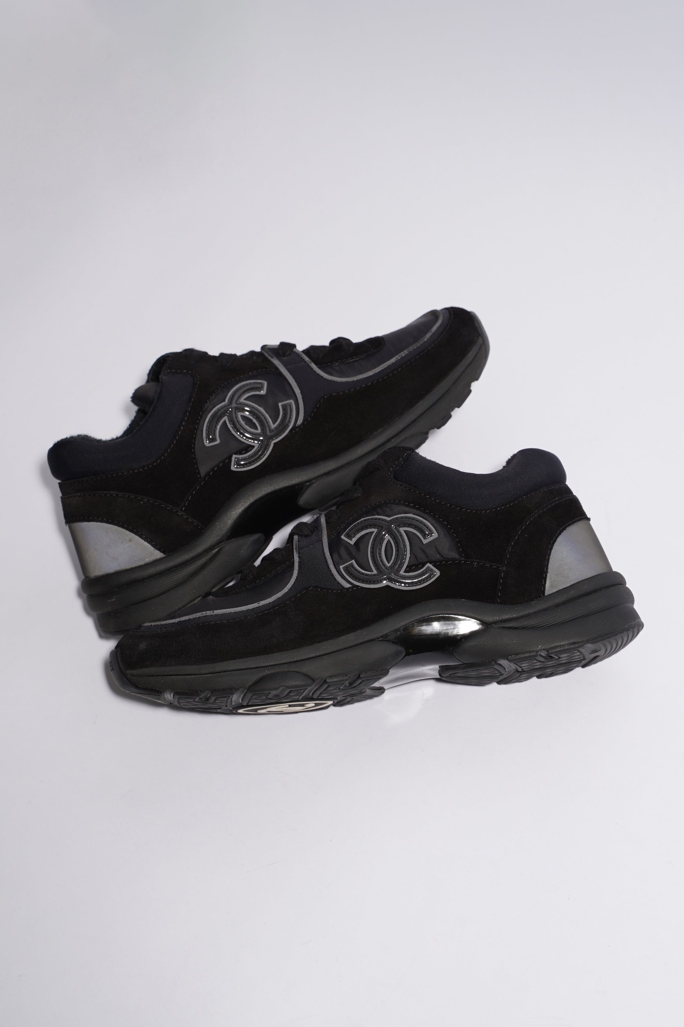 Chanel CC Logo Sneaker Black Re Nylon EU 38 UK 5