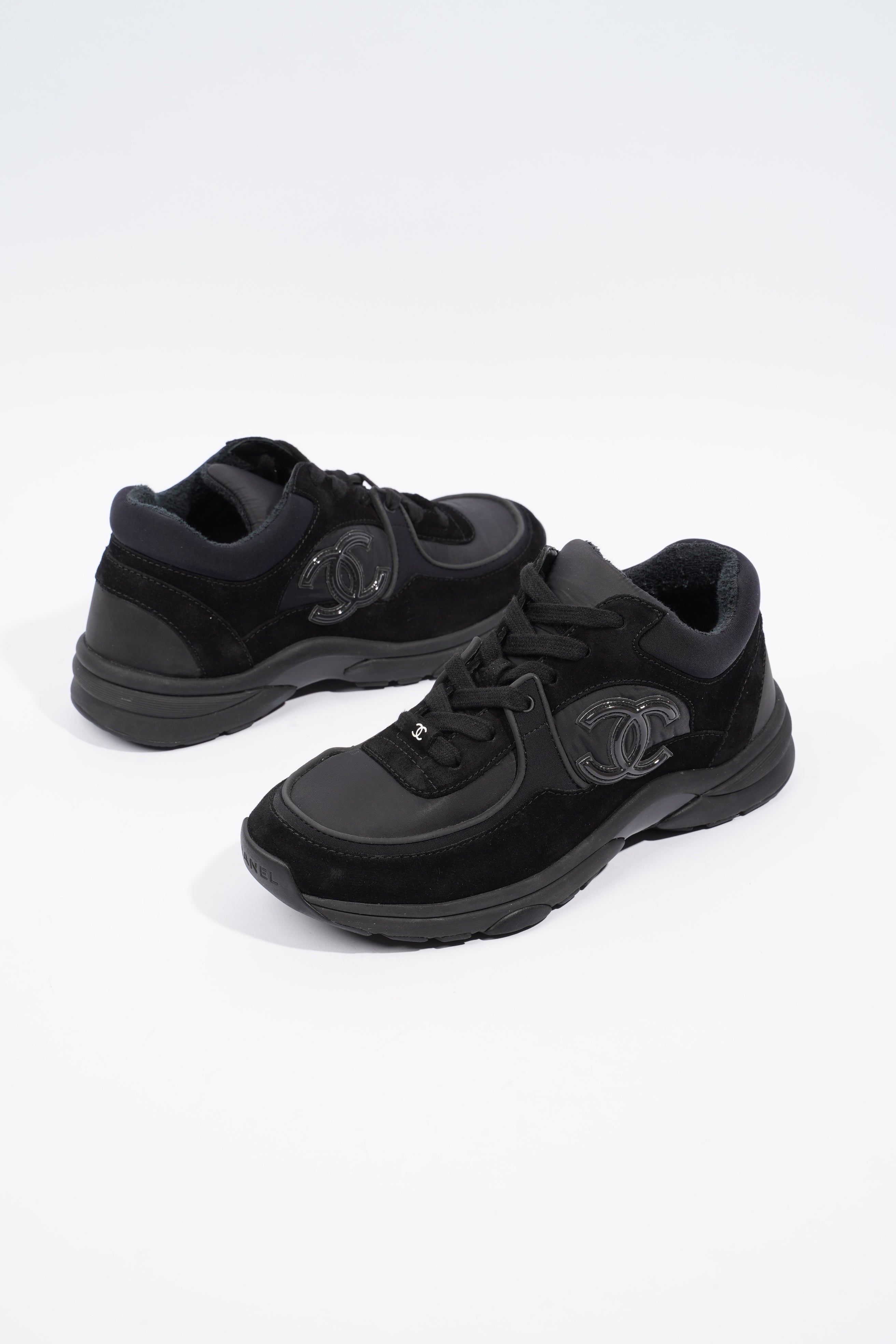 Chanel CC Logo Sneaker Black Re Nylon EU 38 UK 5