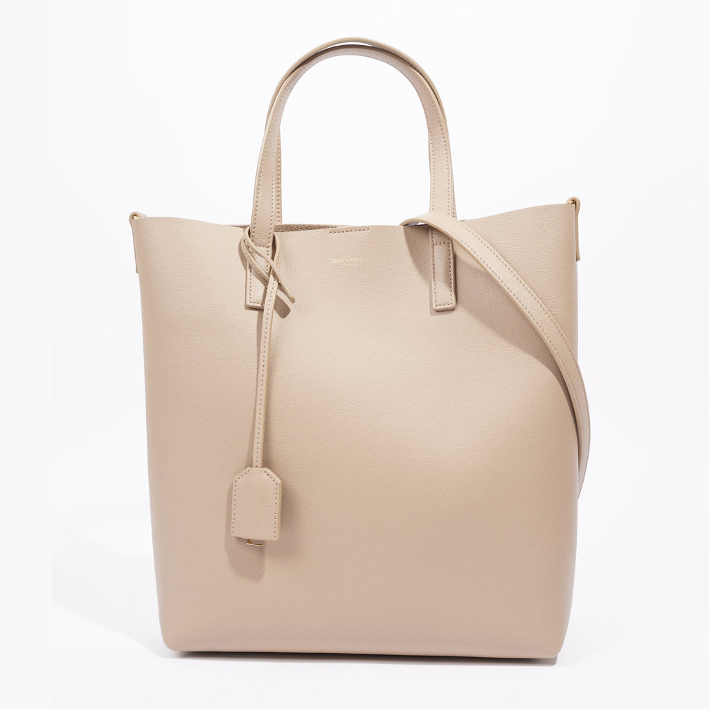 Saint Laurent Toy Shopping Tote Greyish Brown Calfskin Leather