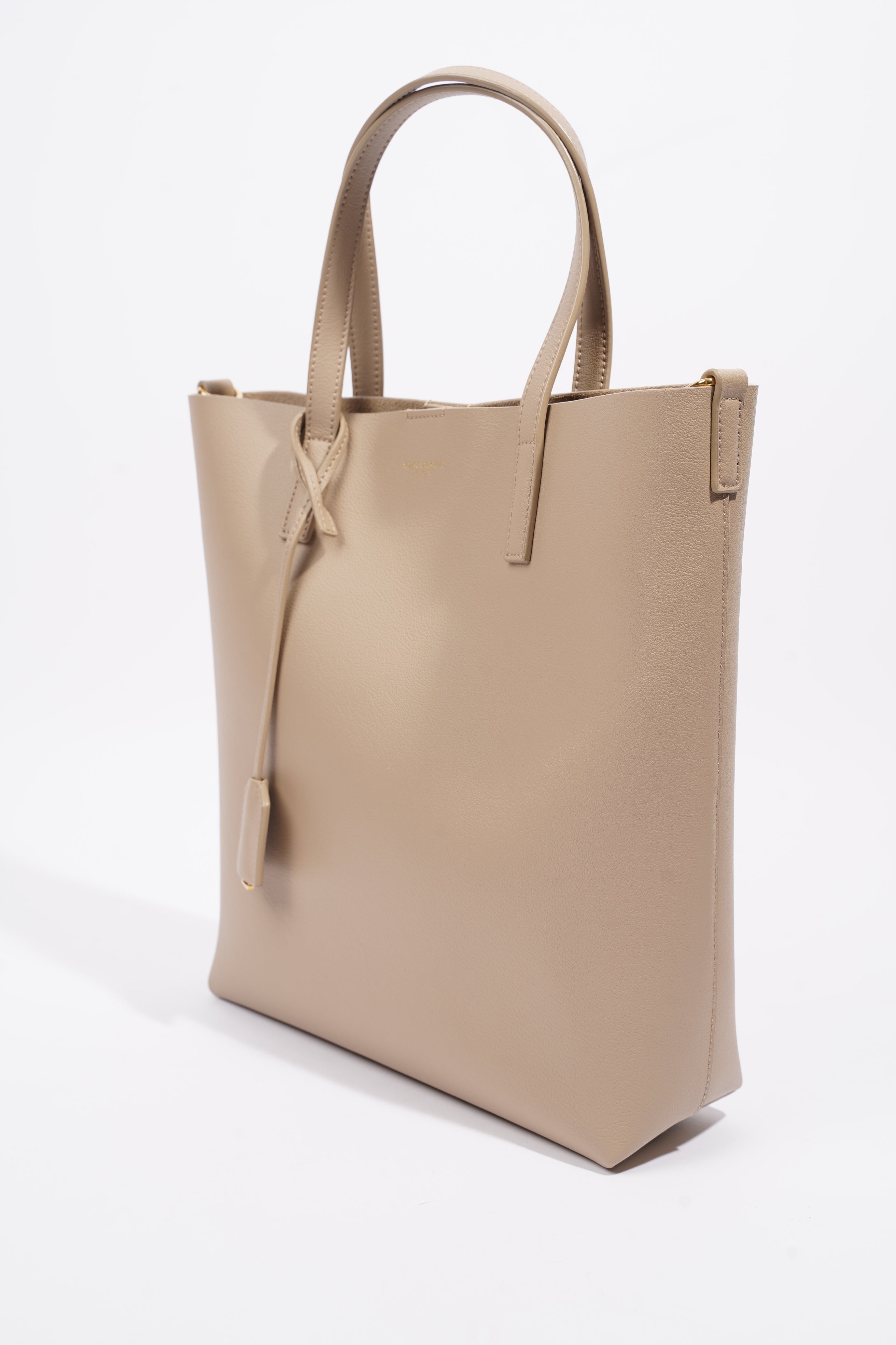 Saint Laurent Toy Shopping Tote Greyish Brown Calfskin Leather