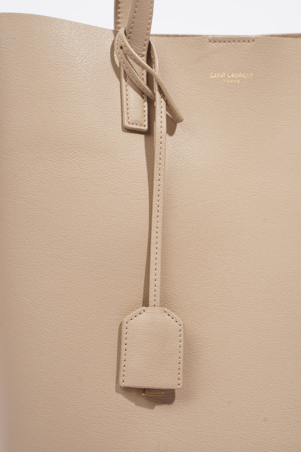 Saint Laurent Toy Shopping Tote Greyish Brown Calfskin Leather
