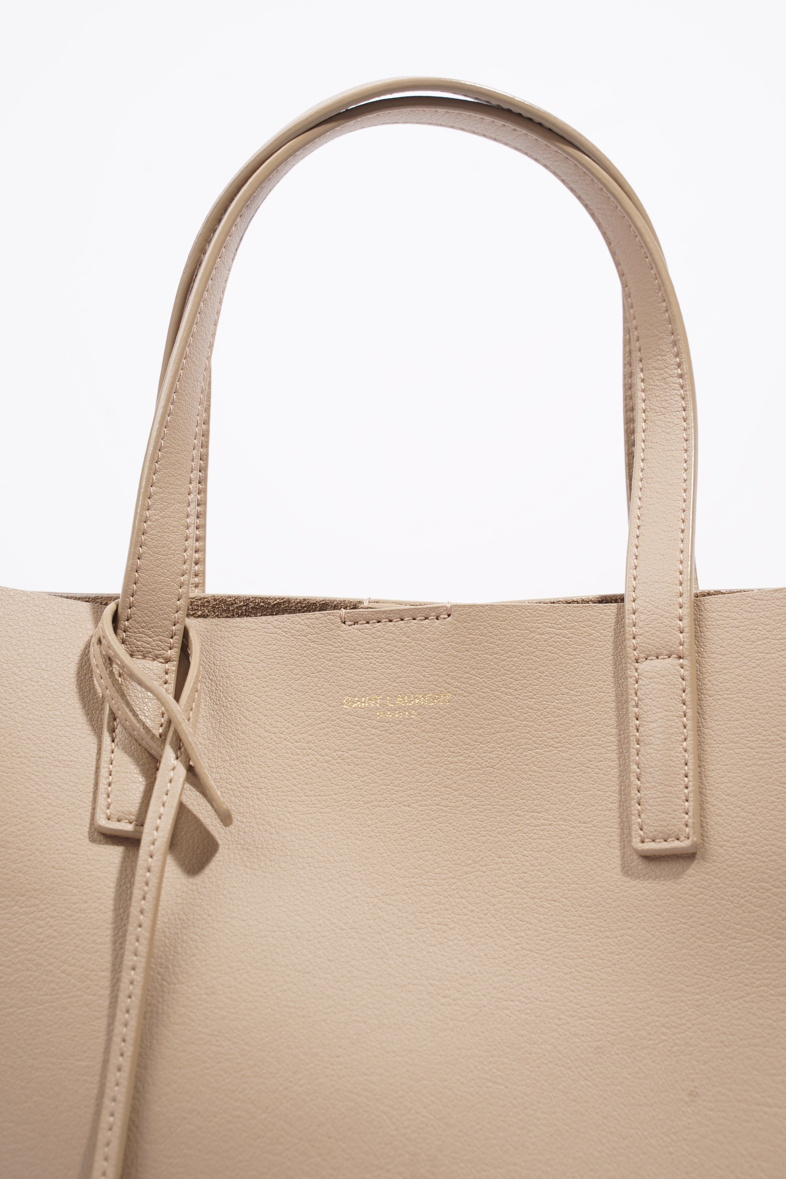 Saint Laurent Toy Shopping Tote Greyish Brown Calfskin Leather