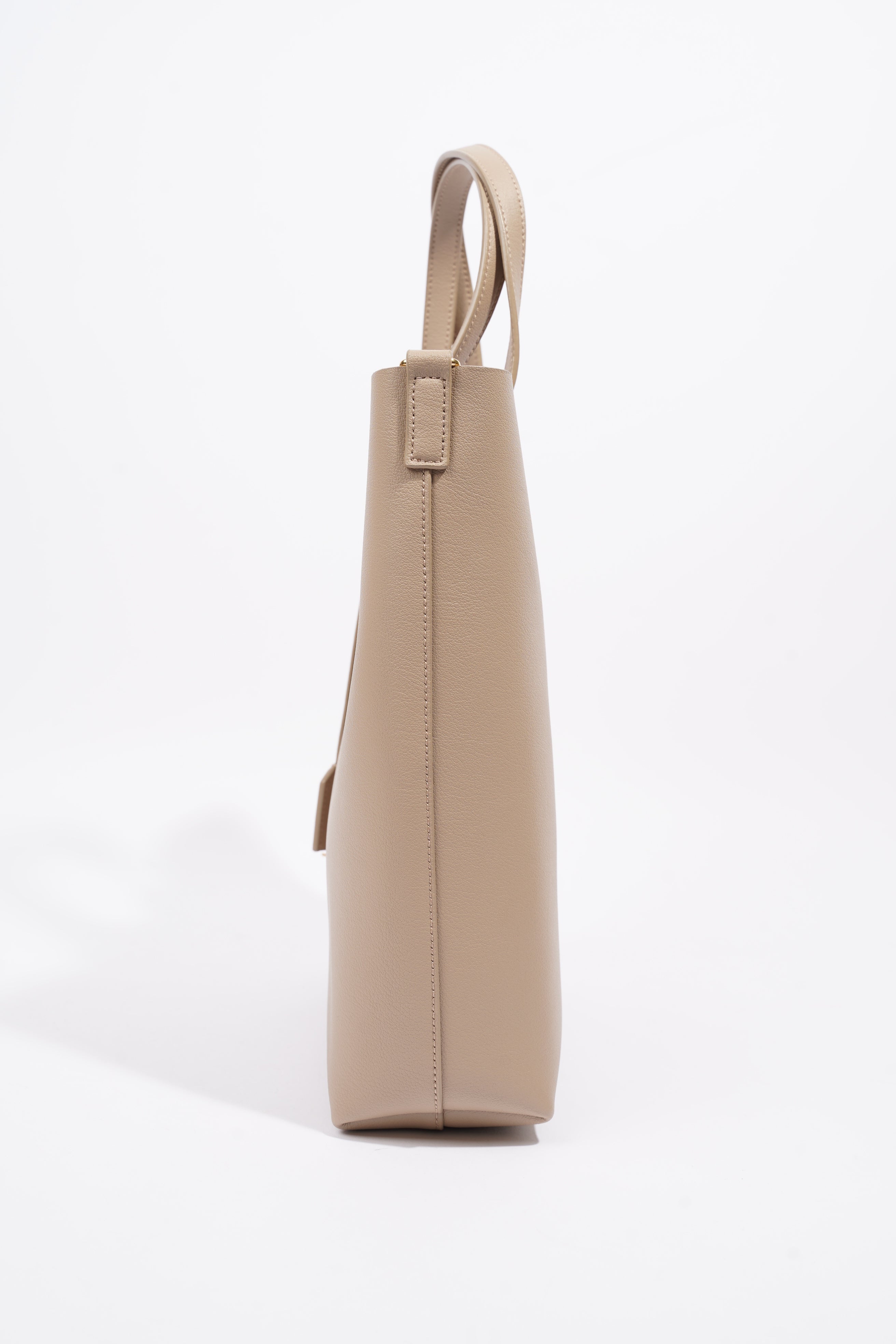 Saint Laurent Toy Shopping Tote Greyish Brown Calfskin Leather
