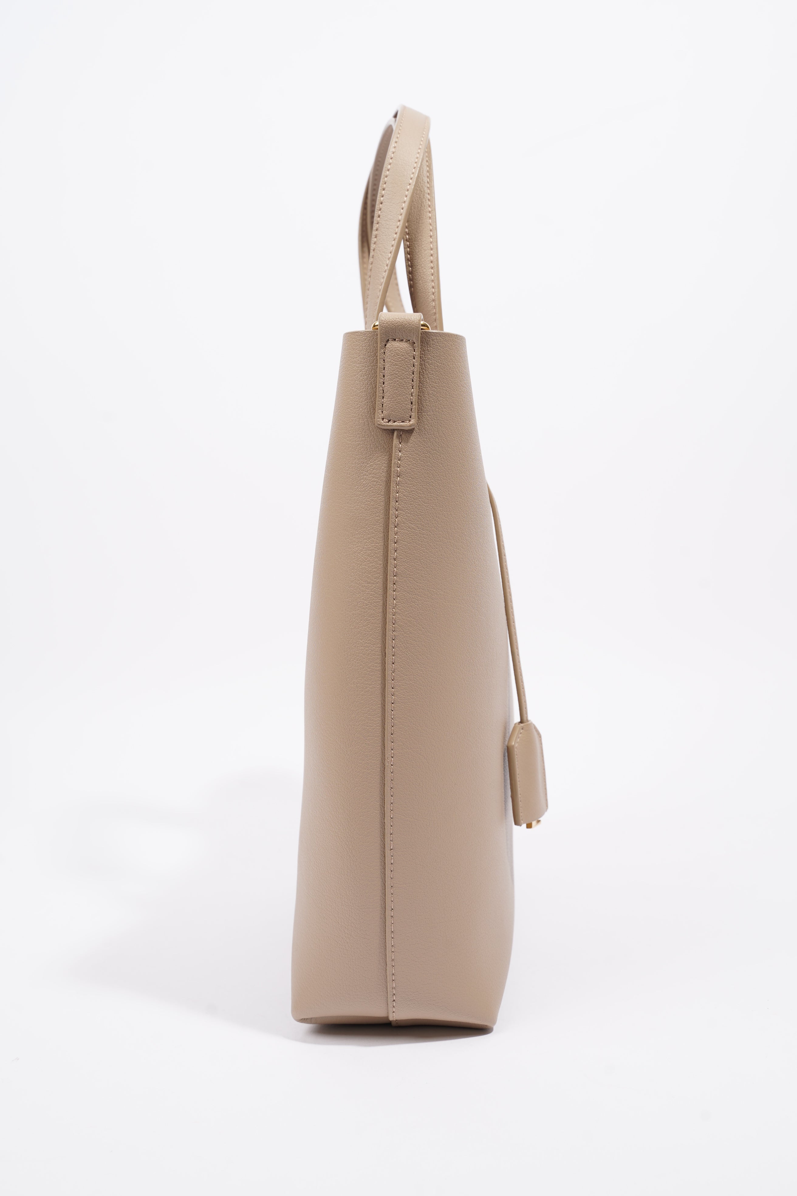 Saint Laurent Toy Shopping Tote Greyish Brown Calfskin Leather