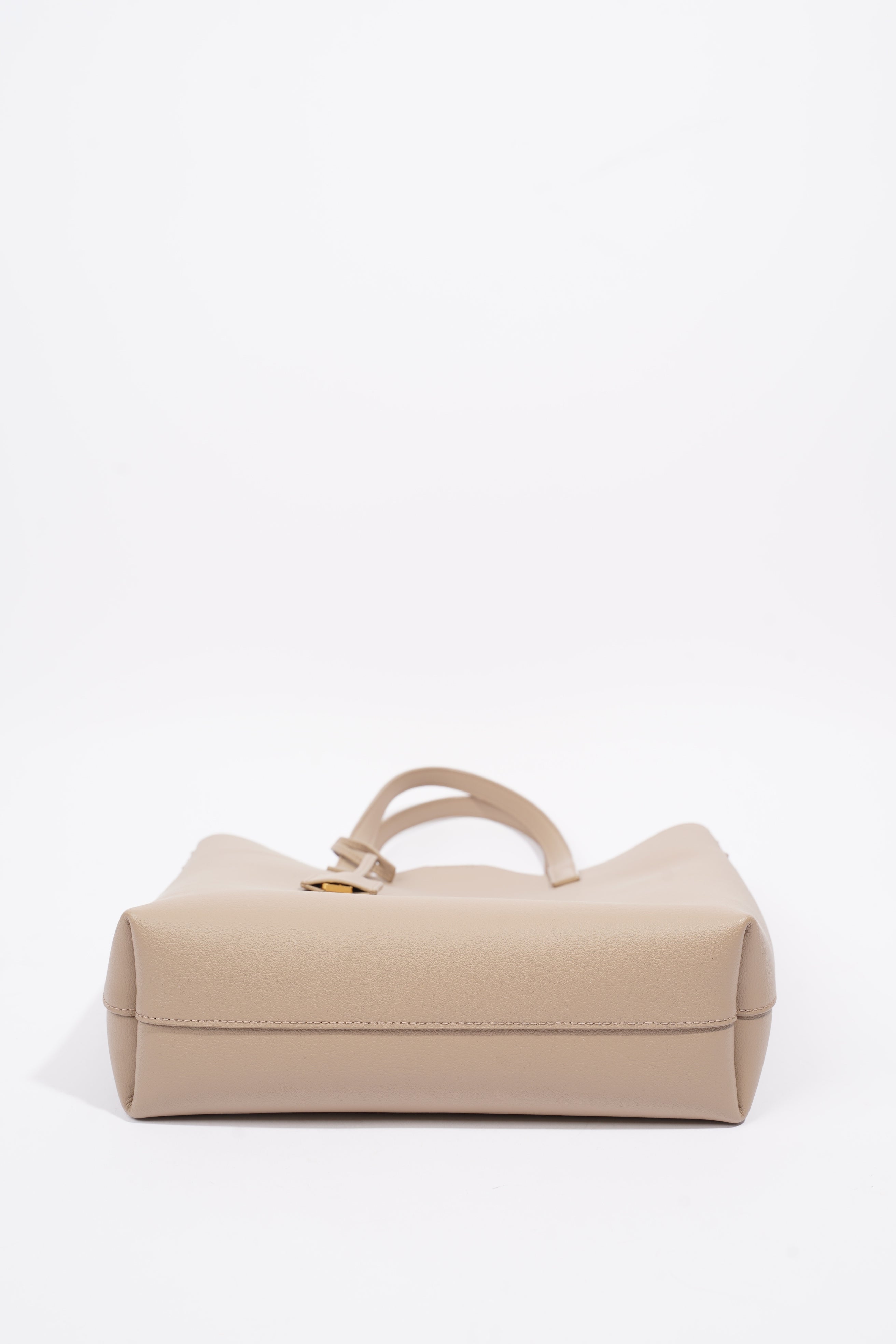 Saint Laurent Toy Shopping Tote Greyish Brown Calfskin Leather