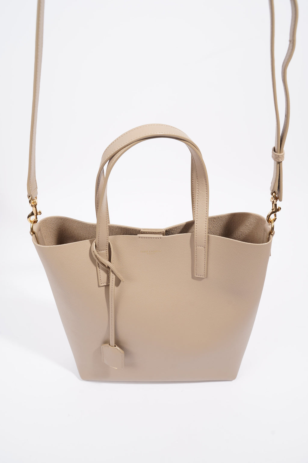 Saint Laurent Toy Shopping Tote Greyish Brown Calfskin Leather
