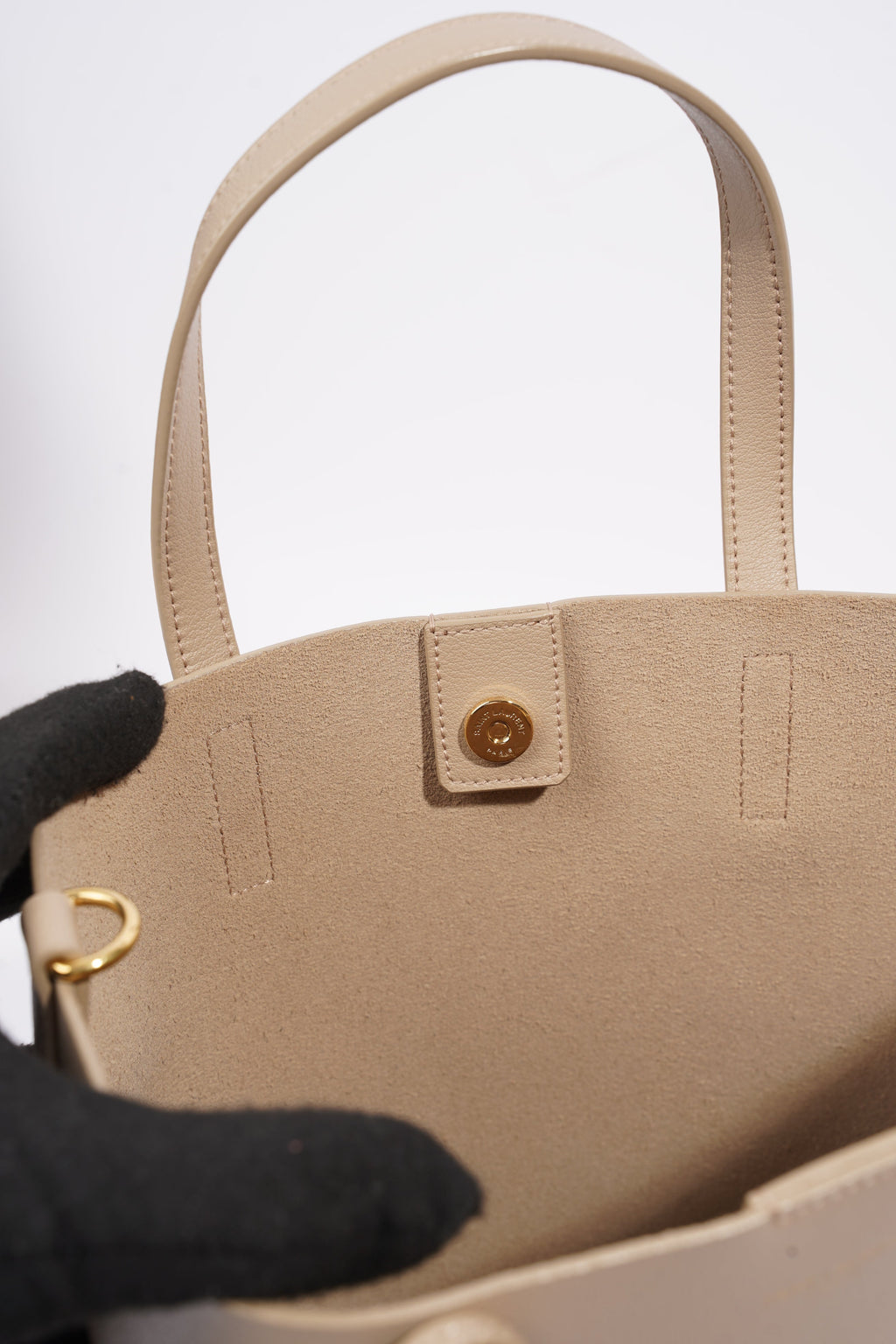 Saint Laurent Toy Shopping Tote Greyish Brown Calfskin Leather