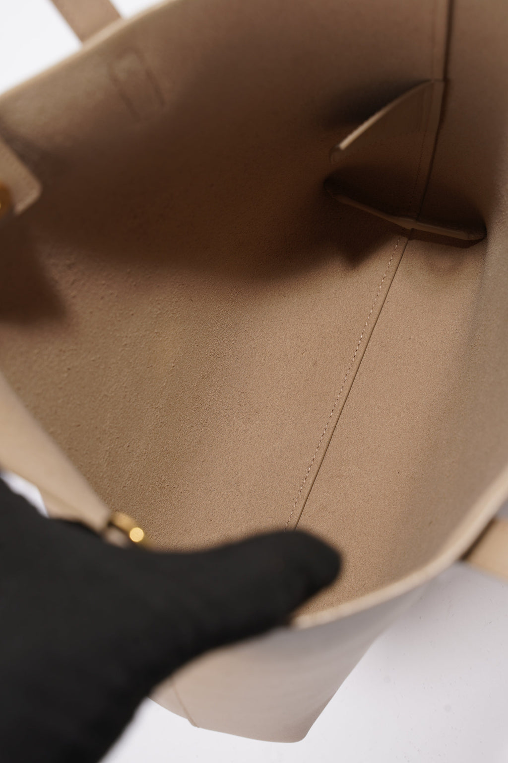 Saint Laurent Toy Shopping Tote Greyish Brown Calfskin Leather