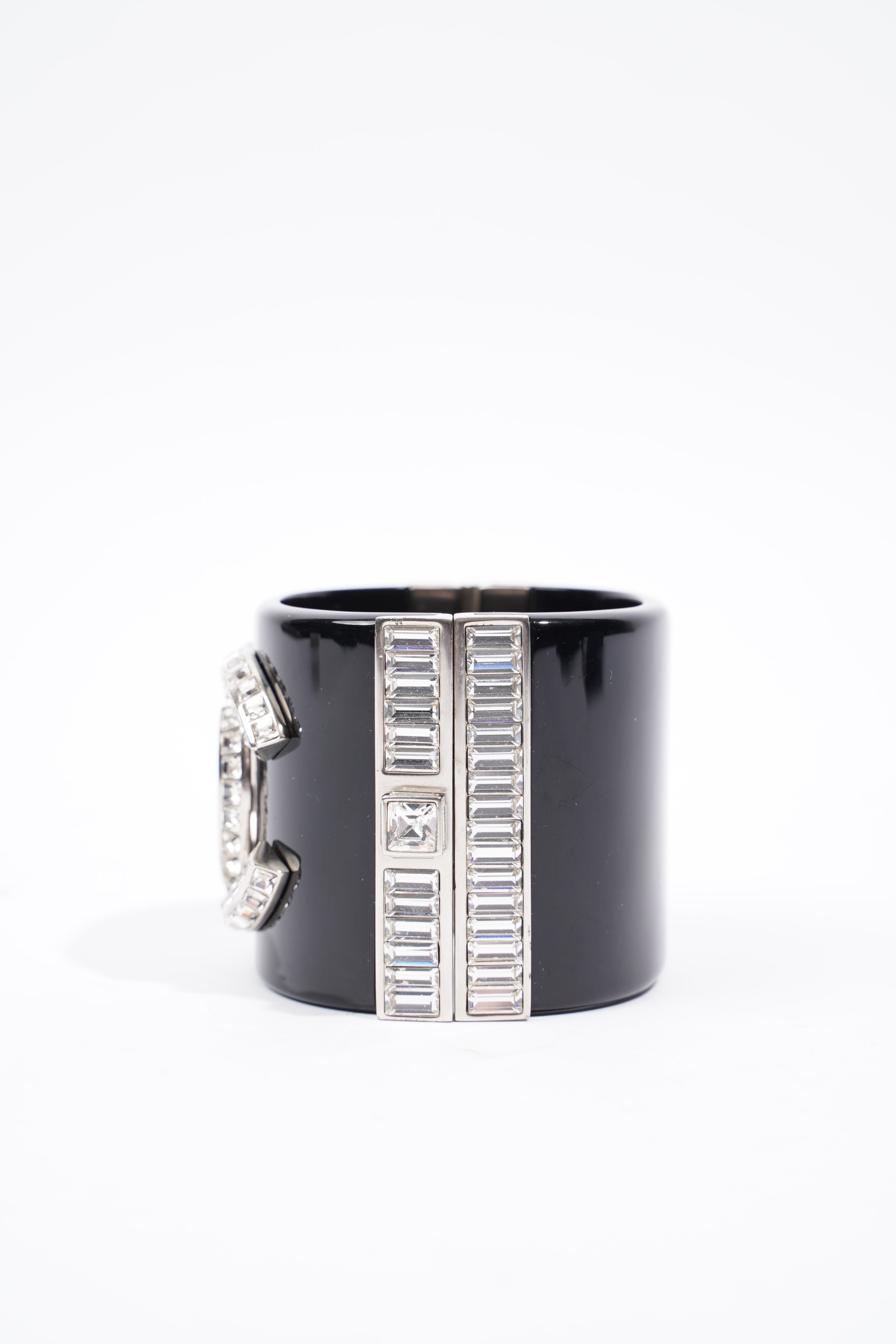 Chanel CC Logo Cuff Black / Diamond Resin 16.5cm