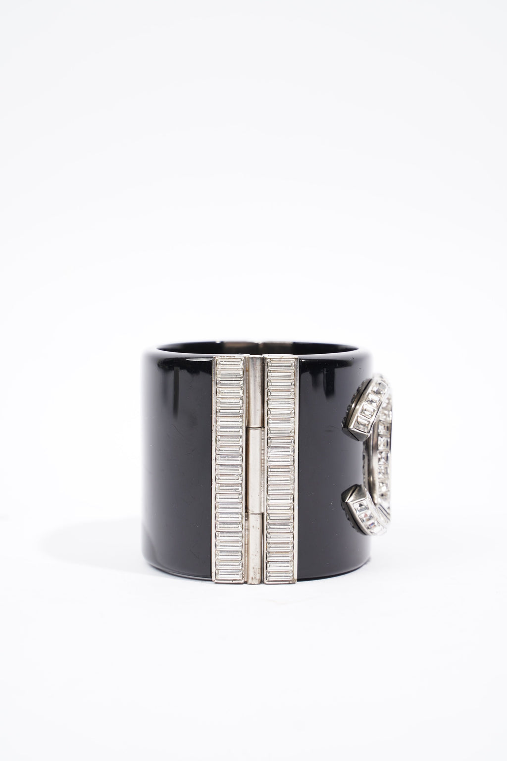 Chanel CC Logo Cuff Black / Diamond Resin 16.5cm