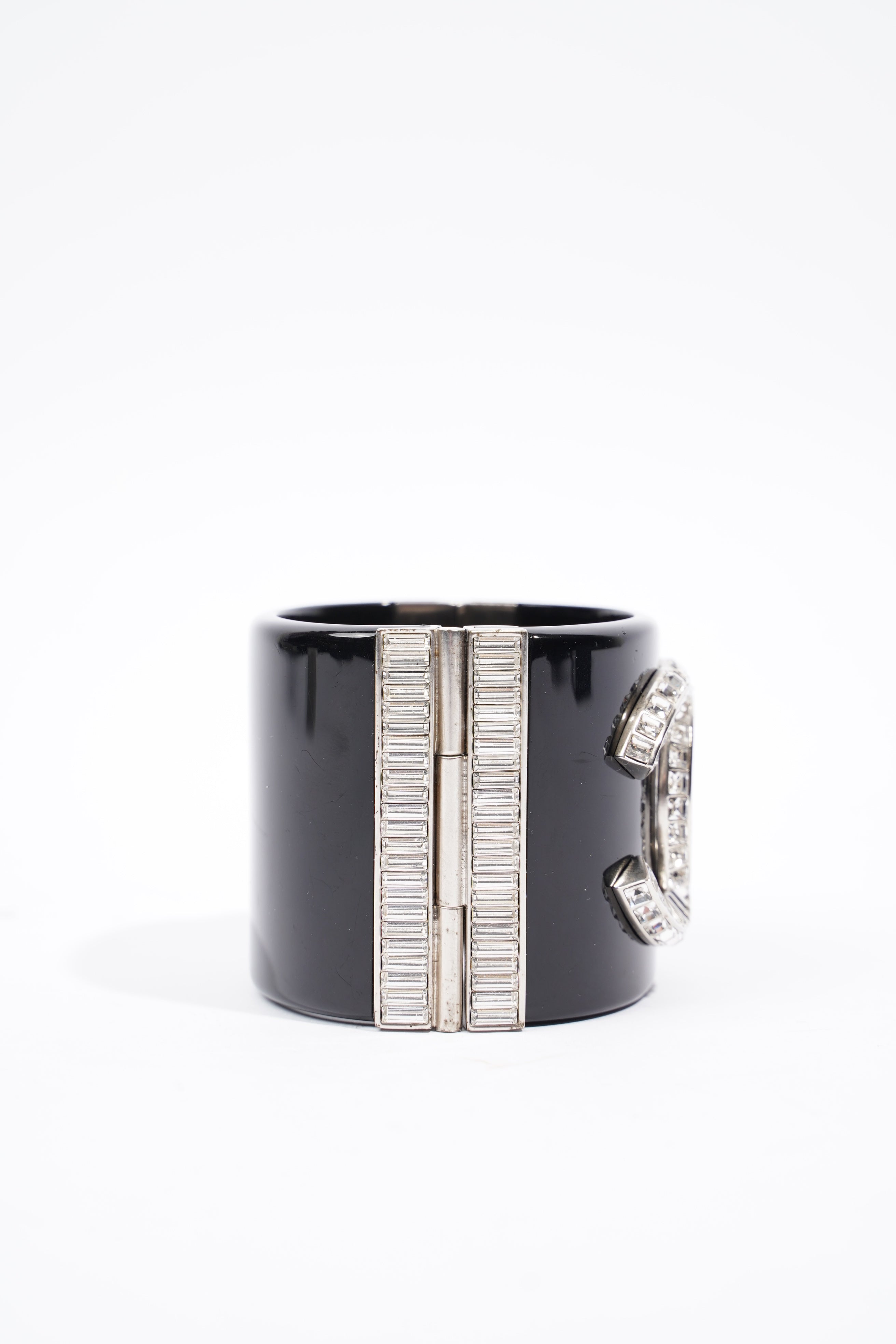 Chanel CC Logo Cuff Black / Diamond Resin 16.5cm