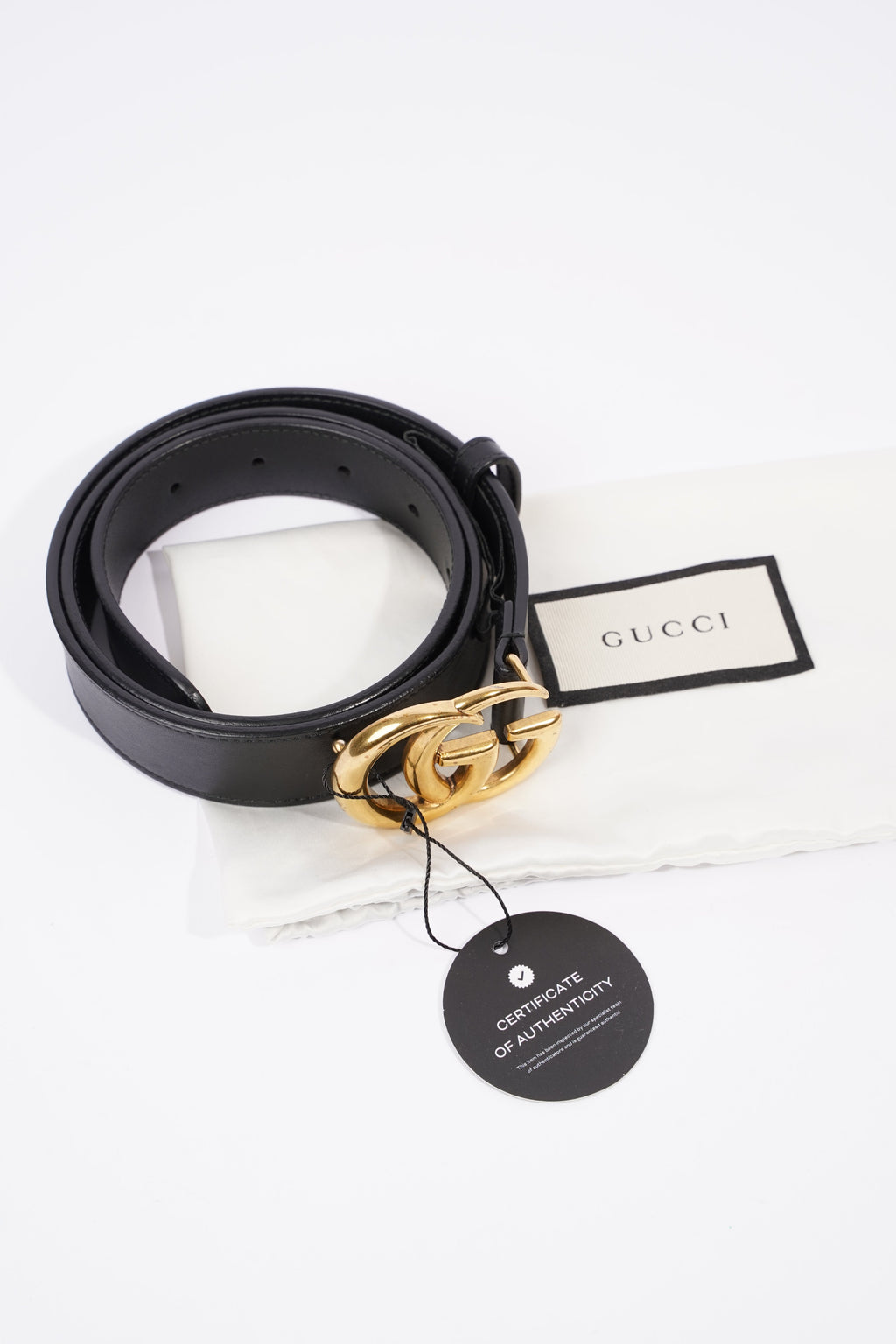 Gucci Marmont Belt Black Leather 70cm